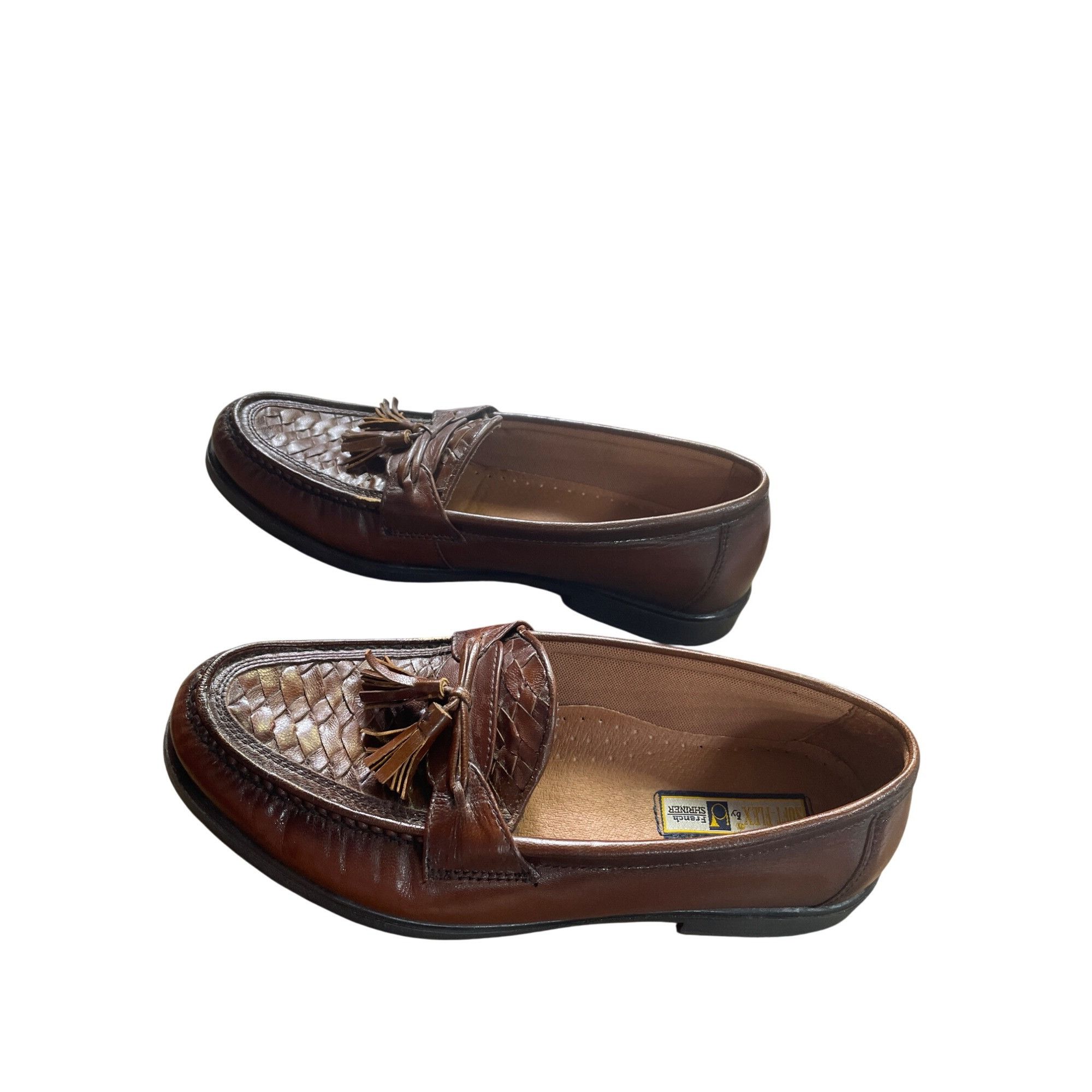 Designer French Shriner Mens Brown Leather Tassel Loafers Size 8.5M S Size US 8.5 / EU 41-42 - 3 Thumbnail
