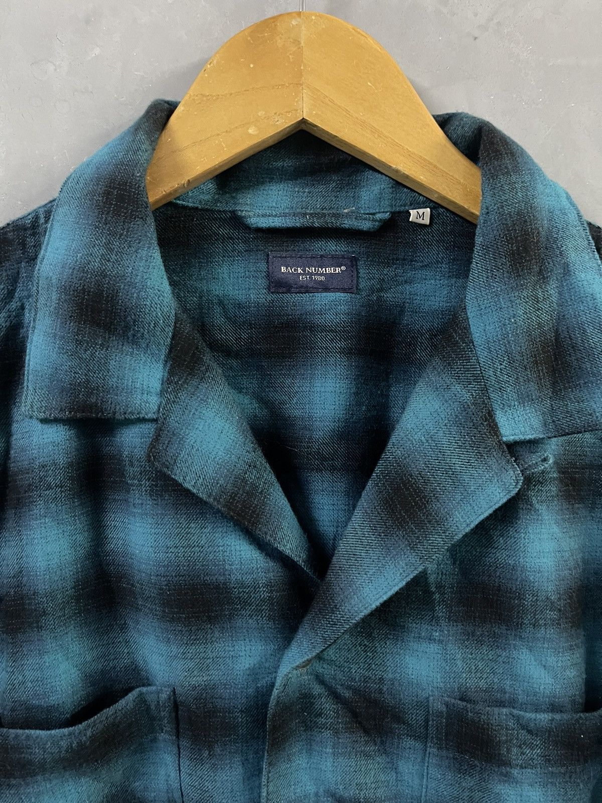 Flannel BACK NUMBER - Shadow Plaid Open Collar Shirt Size US M / EU 48-50 / 2 - 4 Thumbnail