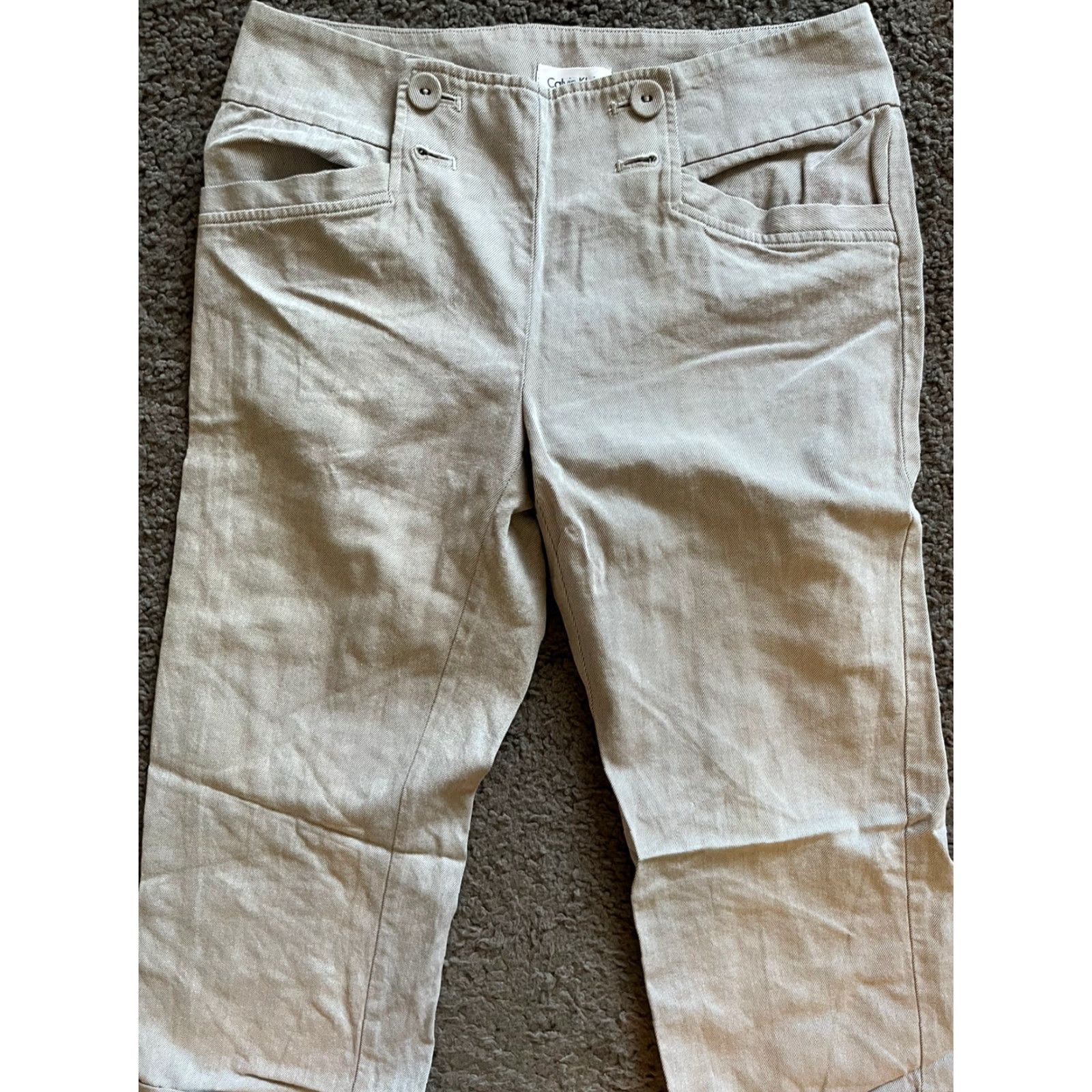 Calvin Klein Calvin Klein Jeans Women 4 Gray Solid Straight Leg Capri Fit Denim 30.5 Inseam Full Length Regular Rise 4/Low Waist Brand: Calvin Klein Womens Jeans Size 27" / US 4 / IT 40 - 2 Thumbnail