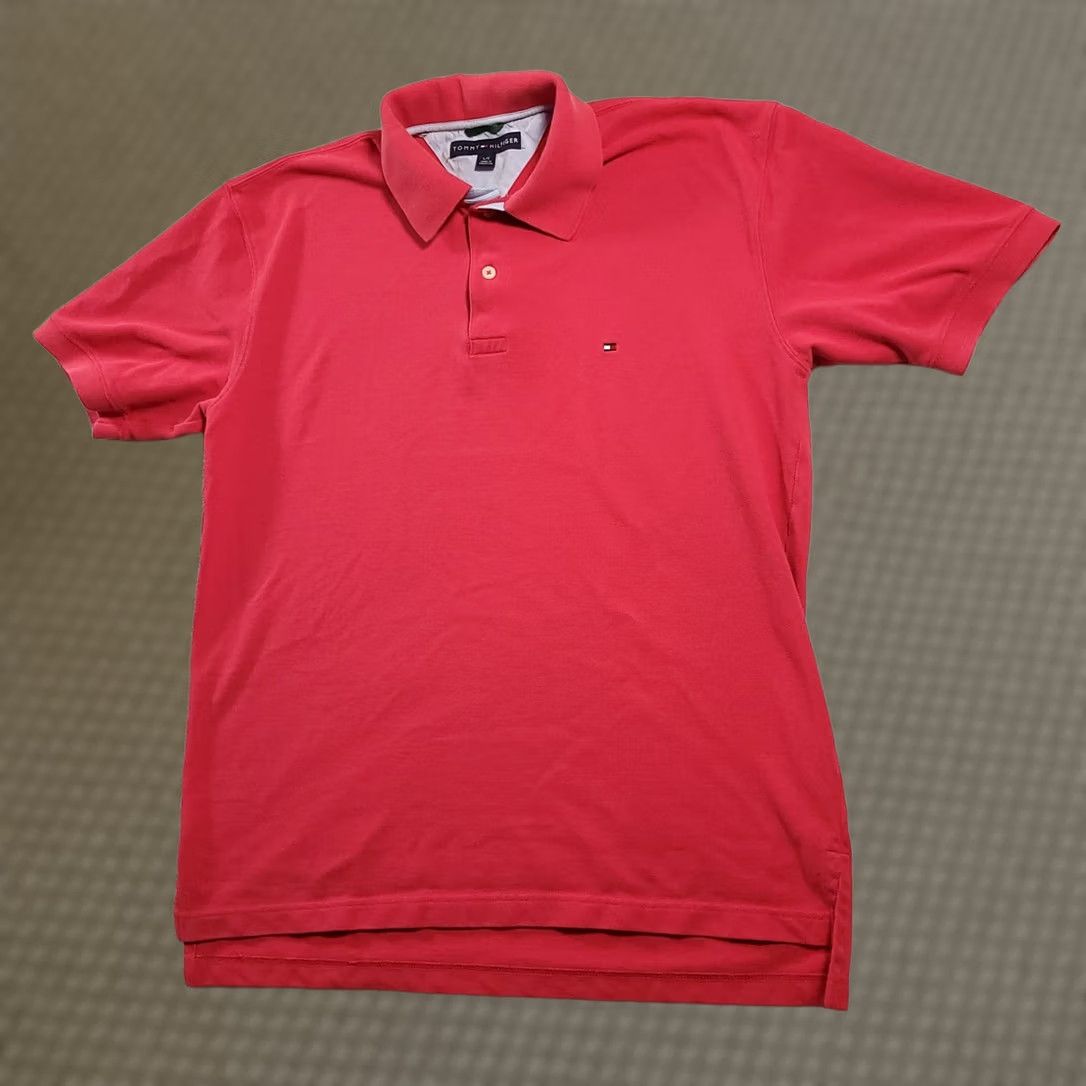 Tommy Hilfiger Tommy Hilfiger Polo Shirt Adult L Red Casual Rugby Flag Logo Mens Shirt Size US L / EU 52-54 / 3 - 1 Thumbnail