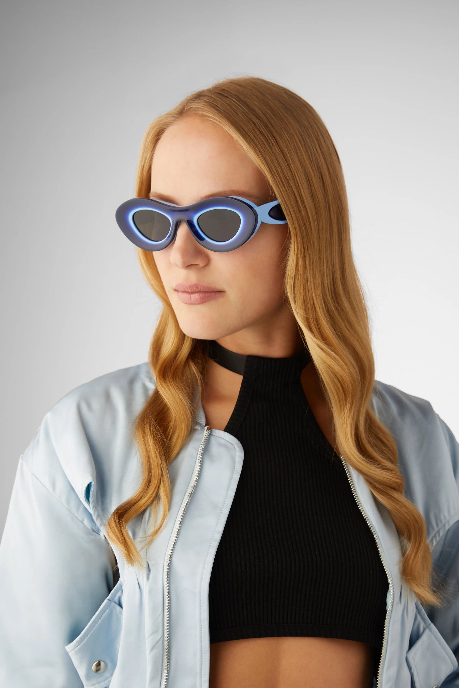 Bottega Veneta Blue Hue BV1202S Acetate Cat Eye Sunglasses Size ONE SIZE - 5 Thumbnail