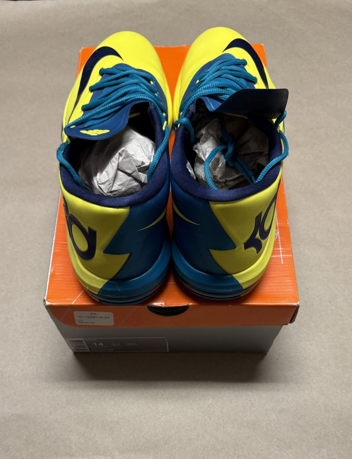 Nike Nike KD 6 Peak Pleasant Kevin Durant men’s sz 14 Basketball! Size US 14 / EU 47 - 4 Thumbnail