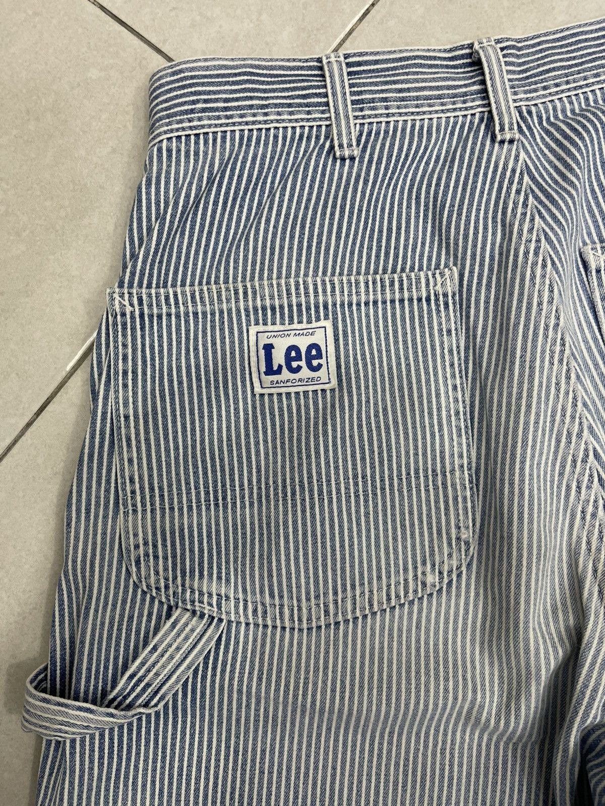 Lee Lee Hickory Stripe Carpenter Pants Union Made Sanforized Size 28" / US 6 / IT 42 - 11 Thumbnail