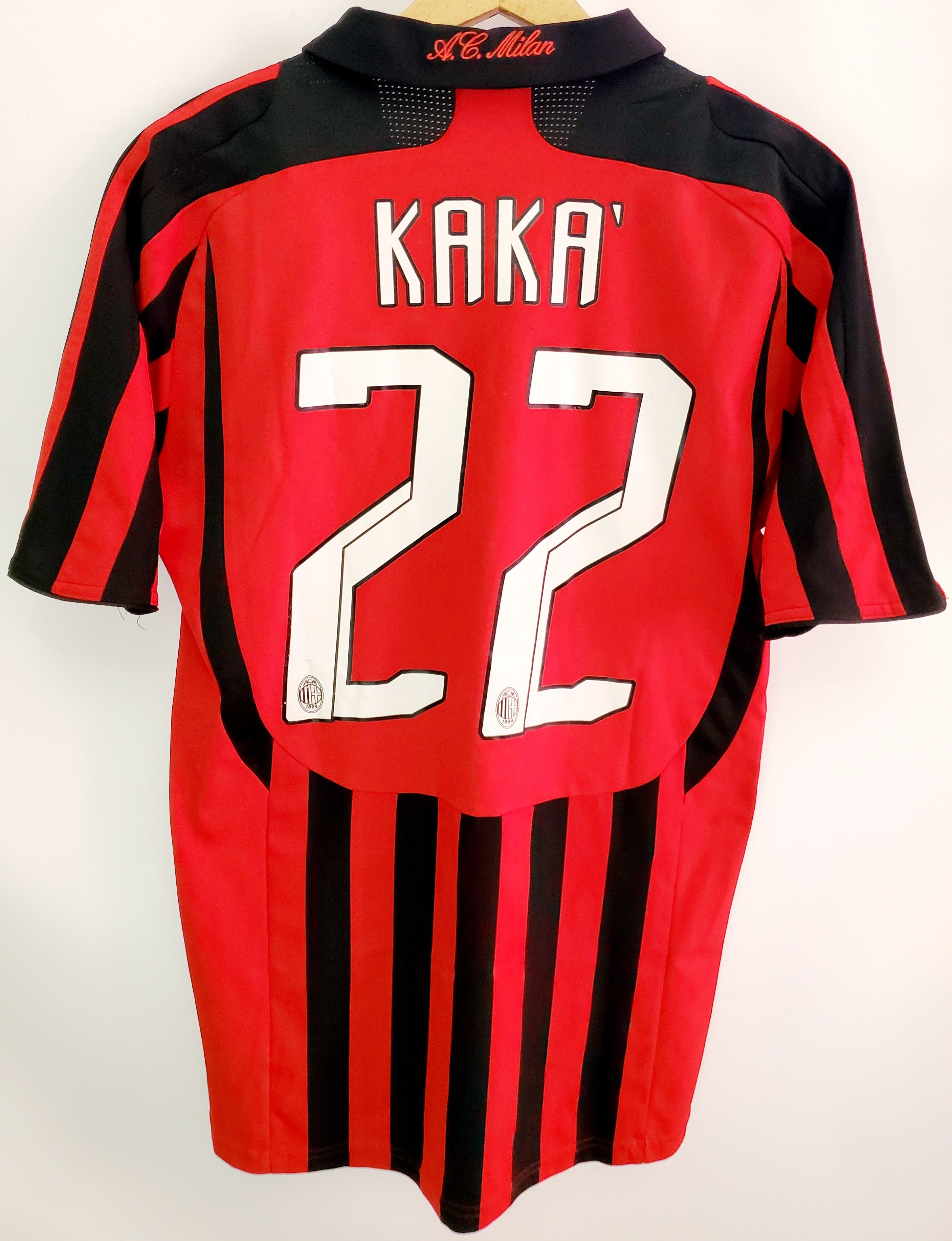 Adidas × Vintage Vintage 2007-08 AC Milan Home Shirt Kaka #22 soccer jersey S Size US S / EU 44-46 / 1 - 2 Thumbnail