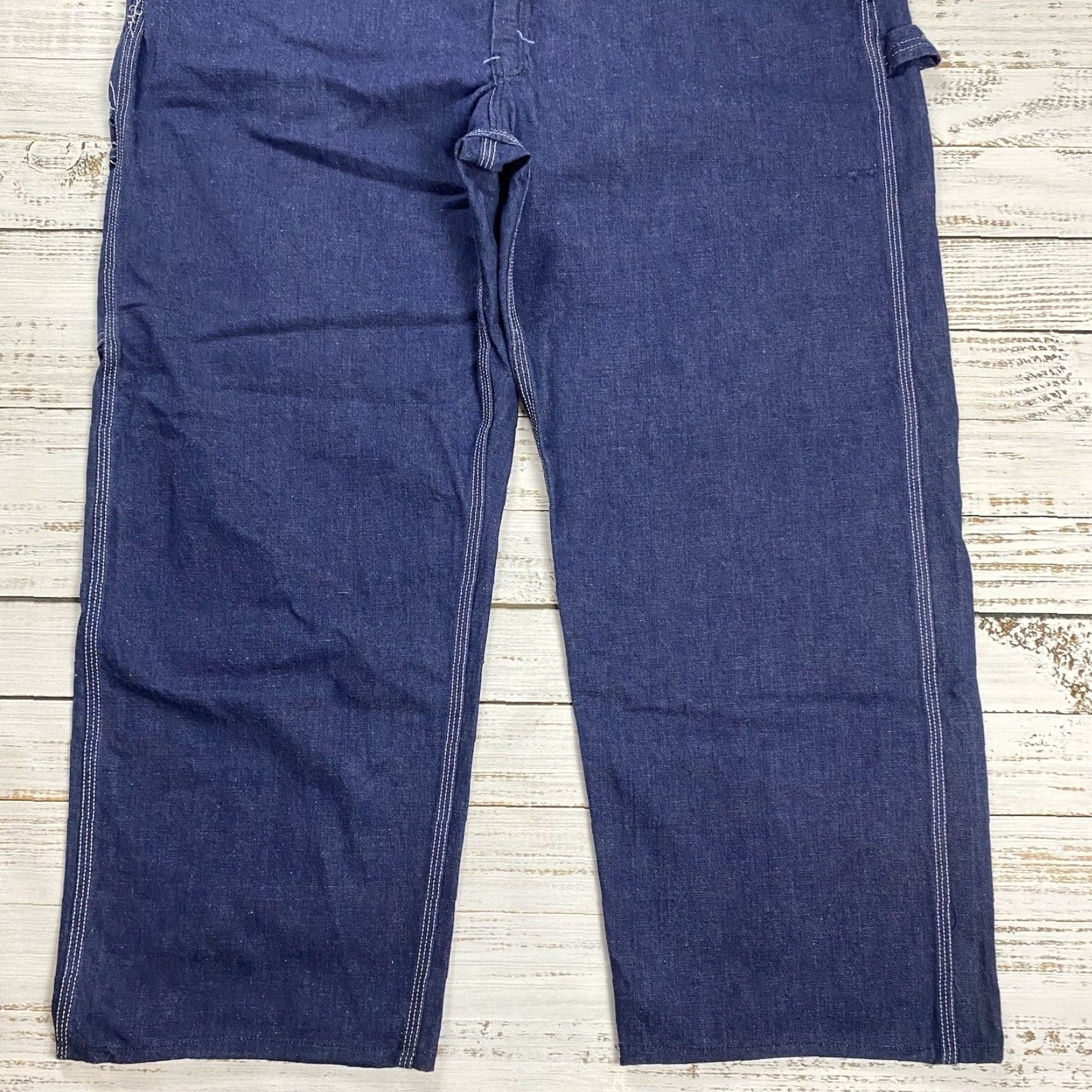 Sears VINTAGE SEARS USA OVERALLS XL BLUE DARK WASH DENIM ZIP POCKET 60S 70S Mens Size US 36 / EU 52 - 3 Thumbnail