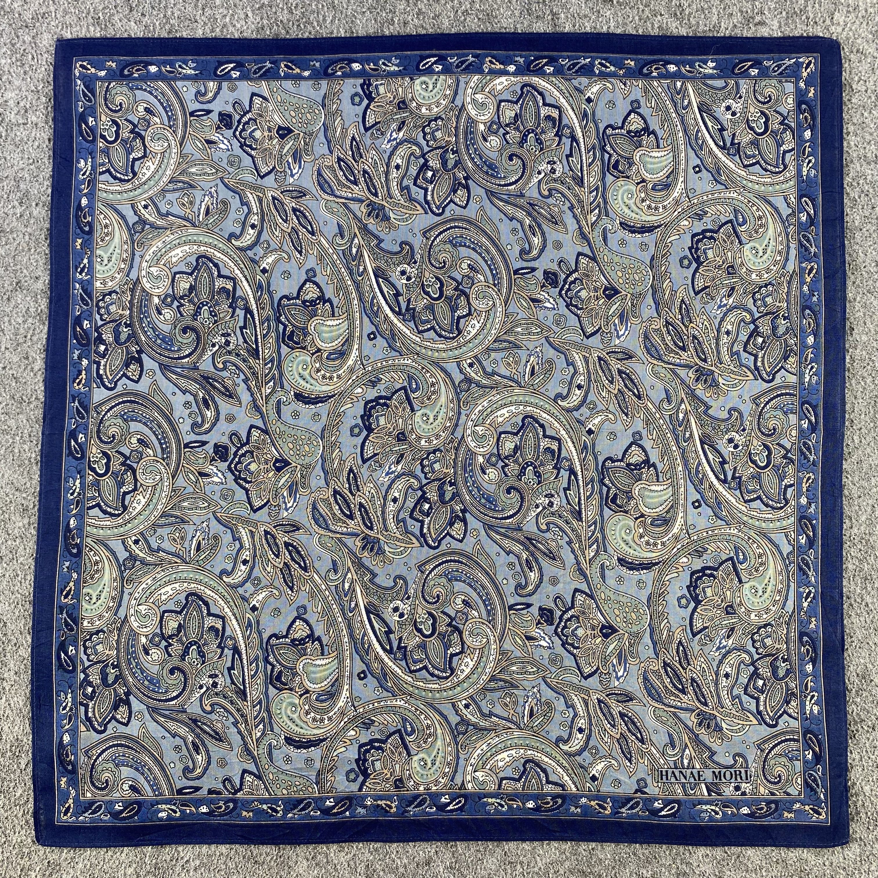 Hanae Mori Hanae Mori Paisley Handkerchief/Neckerchief/Bandana HC659 Size ONE SIZE - 1 Thumbnail
