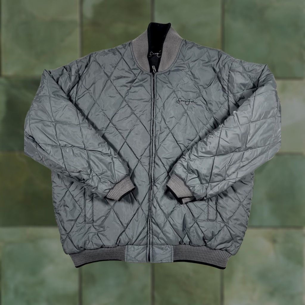 Sean John Sean John Jacket Mens L Gray Reversible Quilted Bomber Insulated Hip Hop Zip Front Full Zip Pockets Stand-Up Collar Casual Winter Size US L / EU 52-54 / 3 - 1 Thumbnail