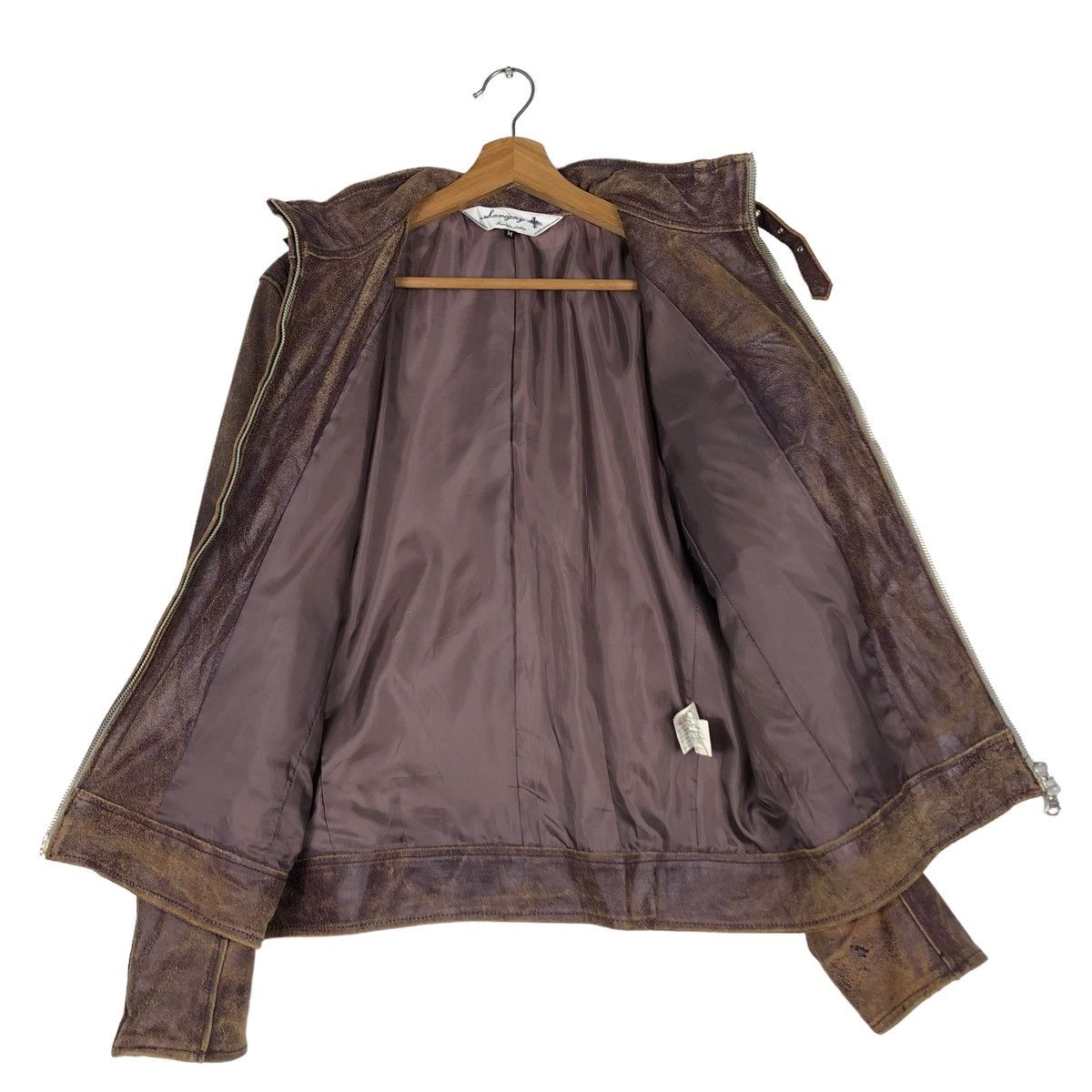 Japanese Brand 🔥VINTAGE SOFT LEATHER BIKER JACKET SANKO ISSEY MIYAKE Size US M / EU 48-50 / 2 - 13 Thumbnail
