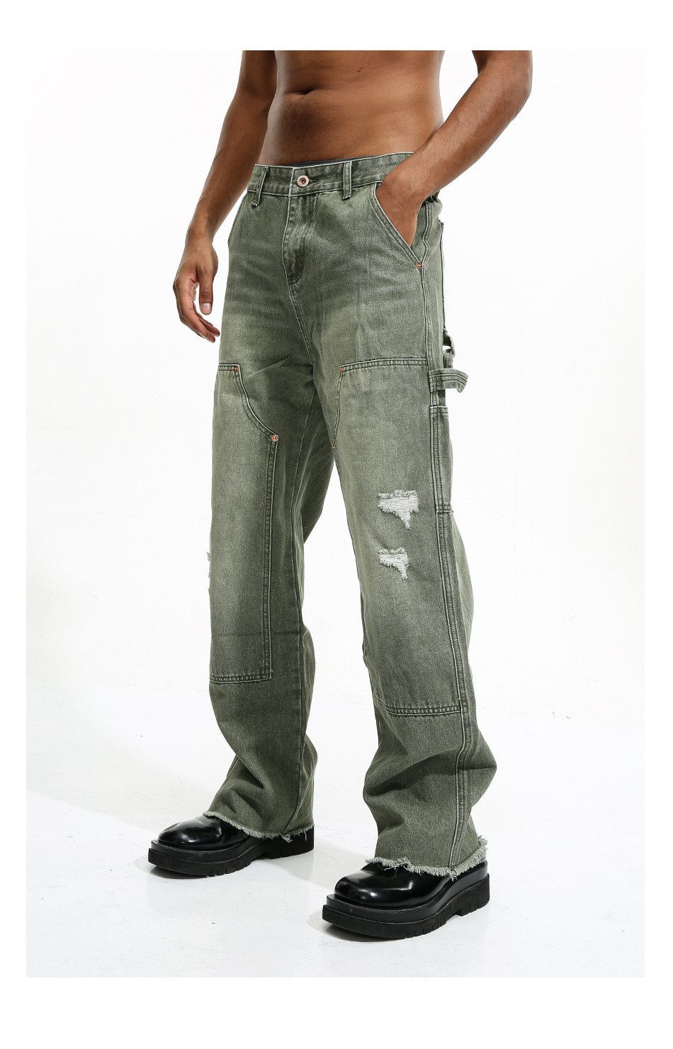 skate hiphop damaged utility carpenter jeans