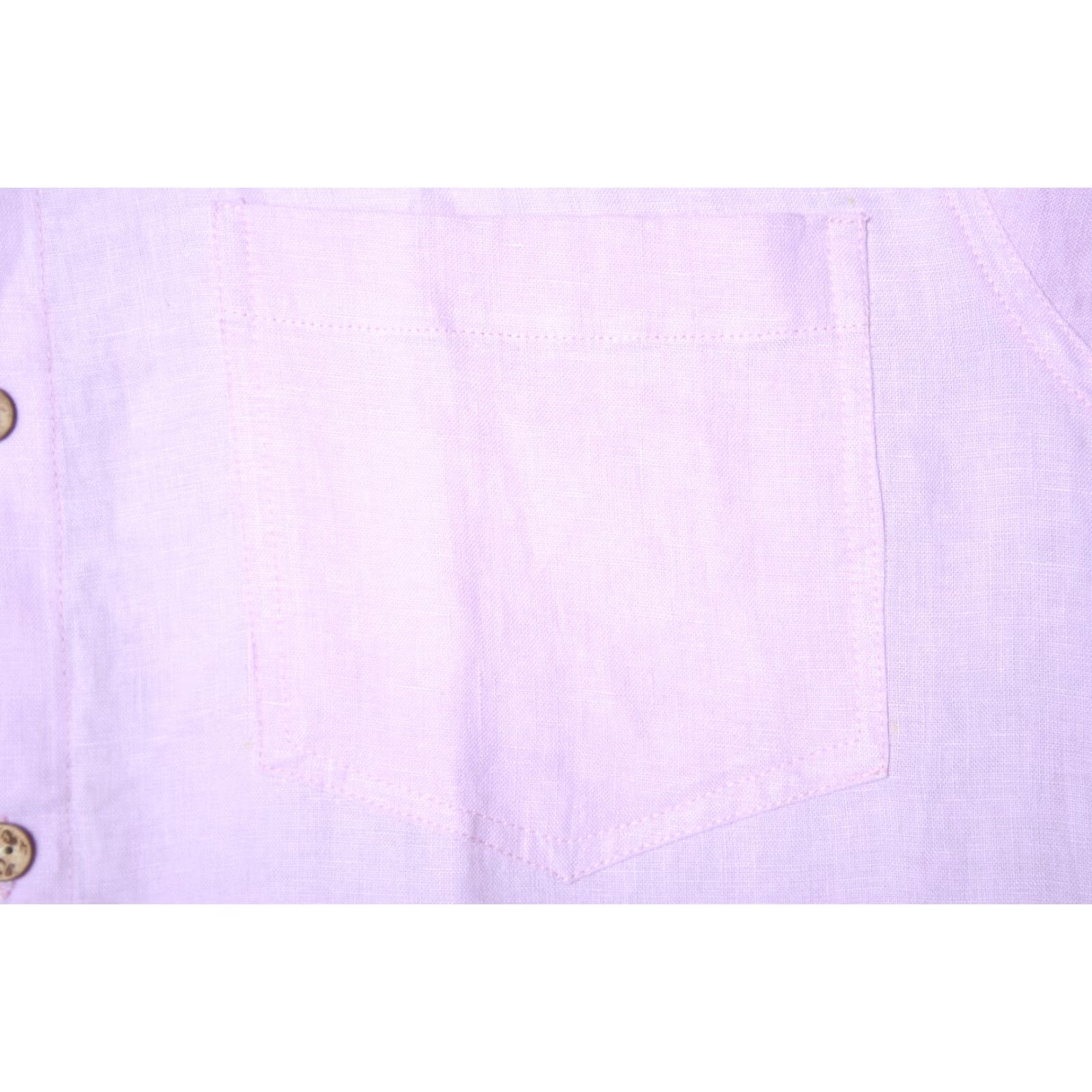 Vintage LOST IN NOWHERE Light Lilac Purple Linen Short Sleeve Button Front Shirt Sz. L Mens Shirt Size US L / EU 52-54 / 3 - 3 Thumbnail