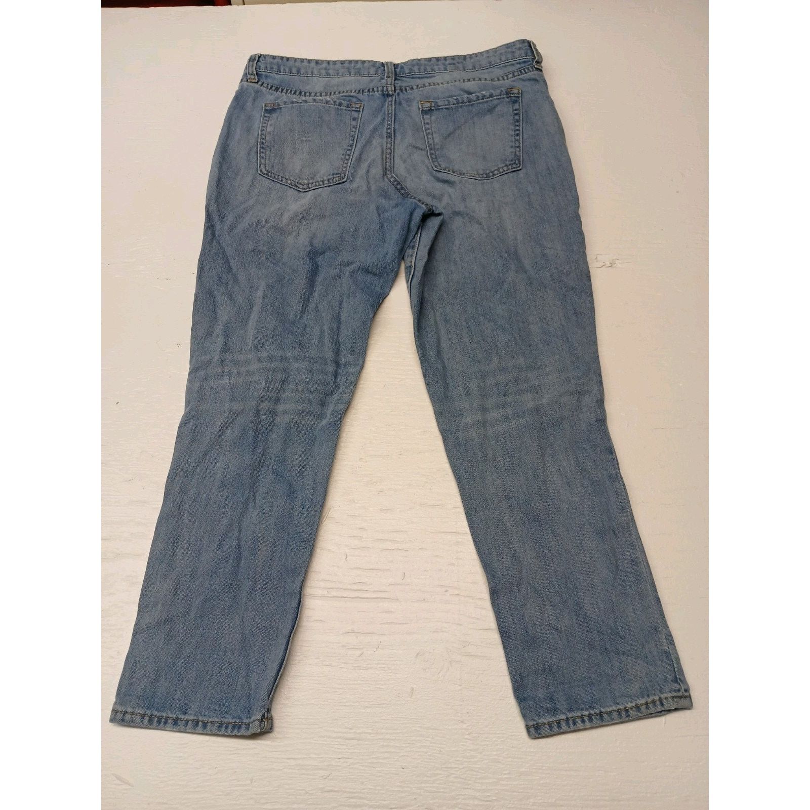 Gap Gap Sexy Boyfriend (10) Relaxed Fit Ripped Blue Denim Jeans Size 32" / US 10 / IT 46 - 7 Thumbnail