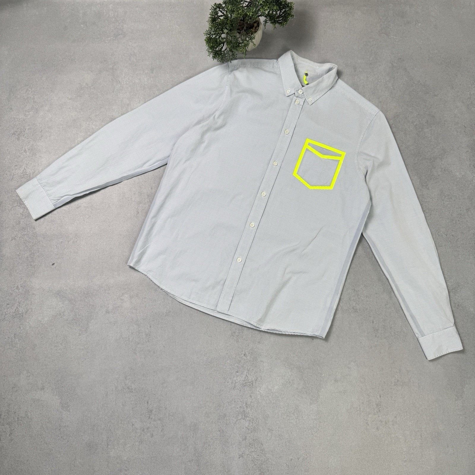 OAMC OAMC LS FRAME SHIRT Lo Blue/White Stripe/Flo Yellow Rigid Size US L / EU 52-54 / 3 - 1 Thumbnail