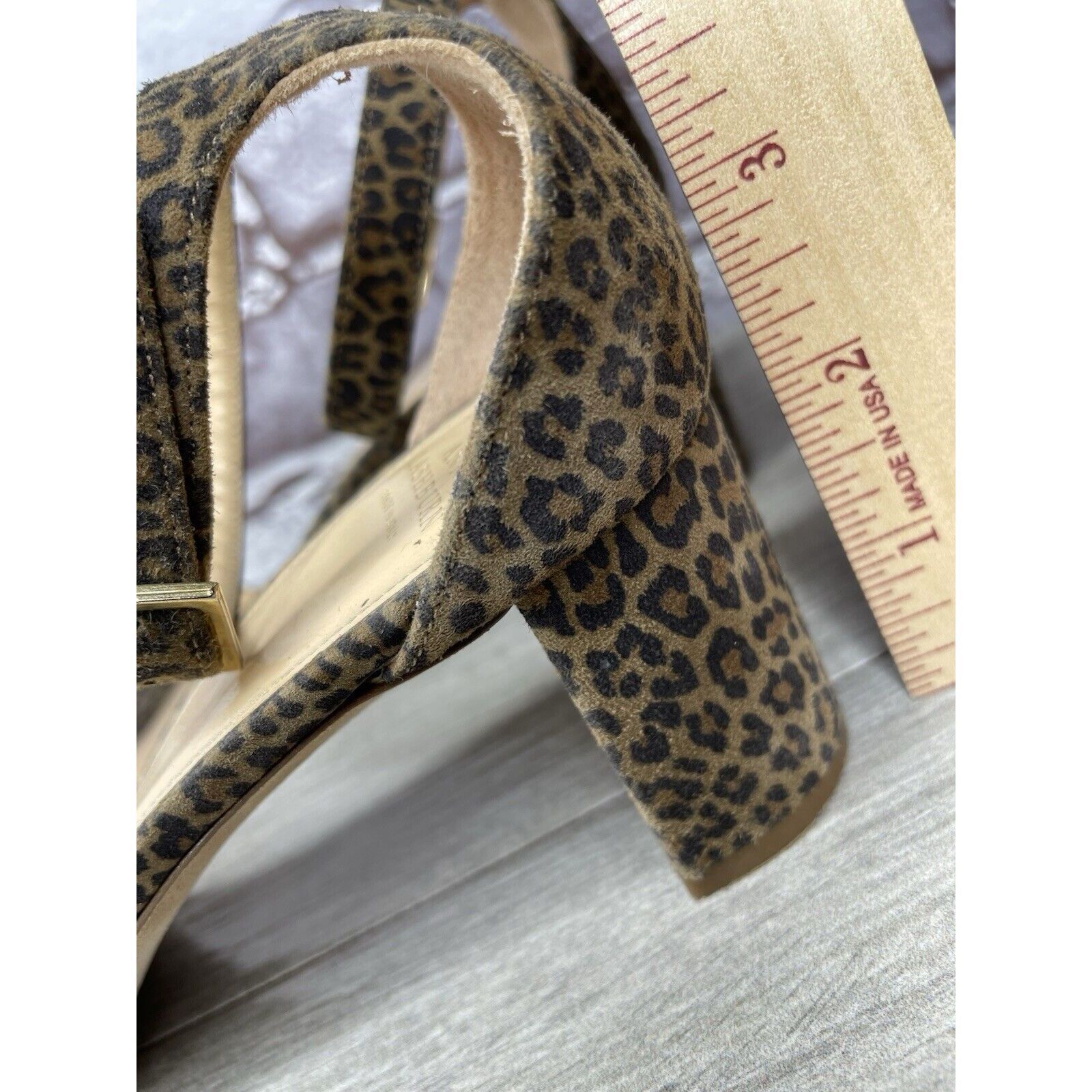 Sid Mashburn Ann Mashburn Leopard Print Open Toe Block Heel Strap Sandals Size US 7.5 / IT 37.5 - 17 Thumbnail