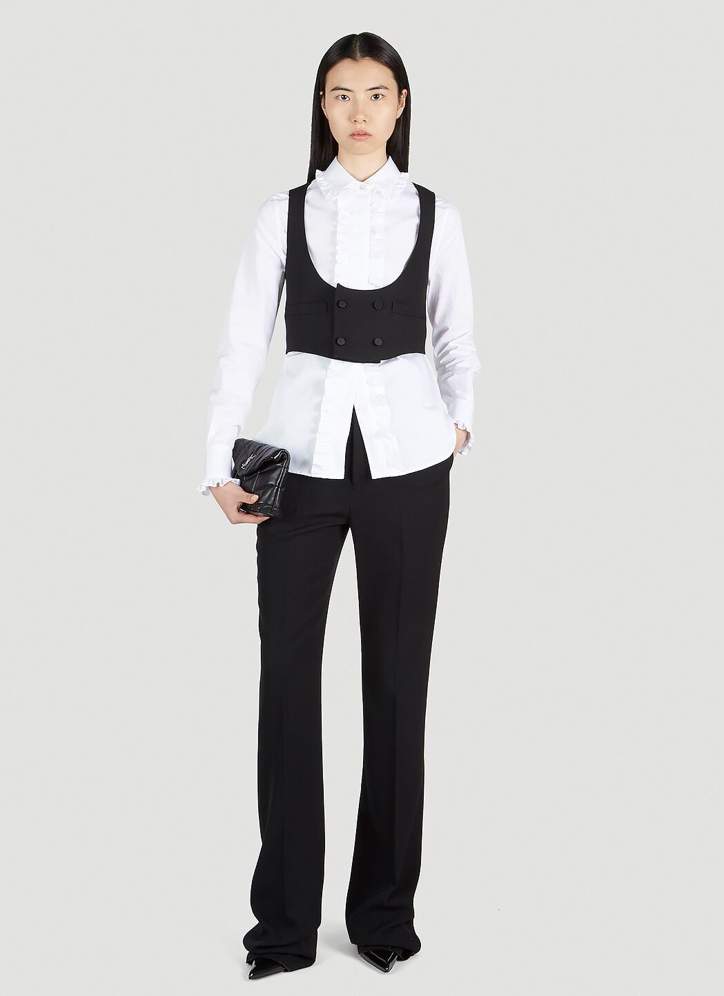 Saint Laurent Paris o1s1wg111224 Bootcut Tailored Pants in Black Size 27" / US 4 / IT 40 - 2 Thumbnail