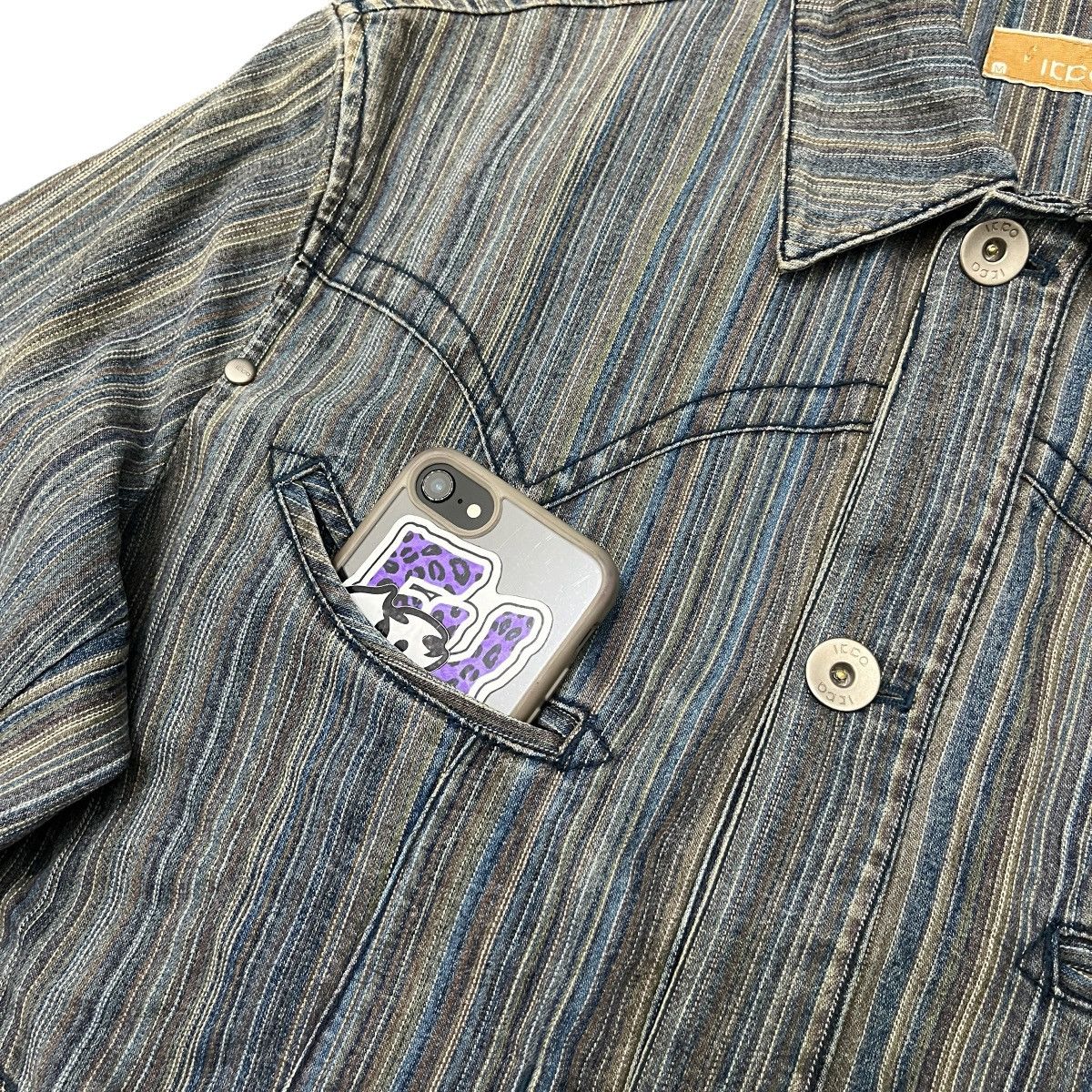 Japanese Brand IKKA - Bowling Striped Trucker Denim Jacket ifsix lgb style Size US M / EU 48-50 / 2 - 5 Thumbnail