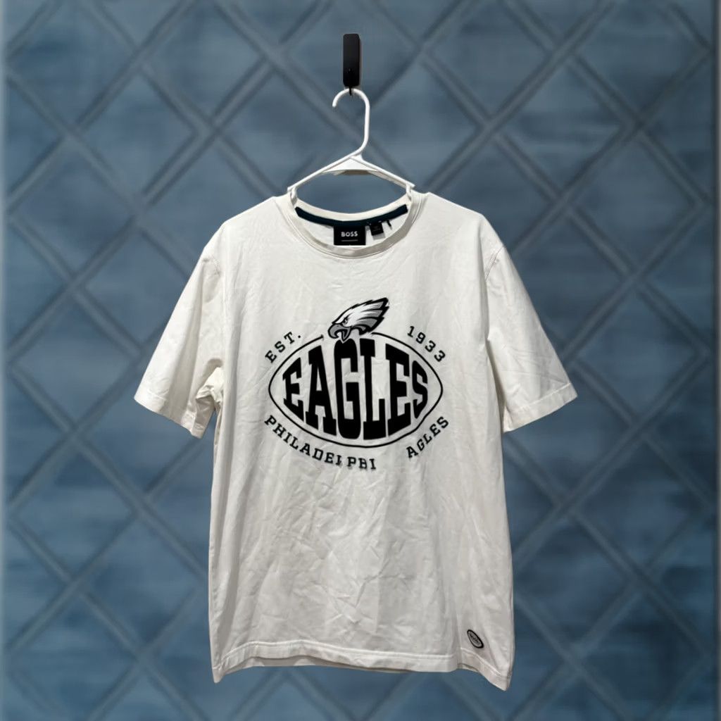 Hugo Boss HUGO BOSS x NFL Philadelphia Eagles White T-Shirt L Men Short Sleeve Size L Size US L / EU 52-54 / 3 - 1 Thumbnail