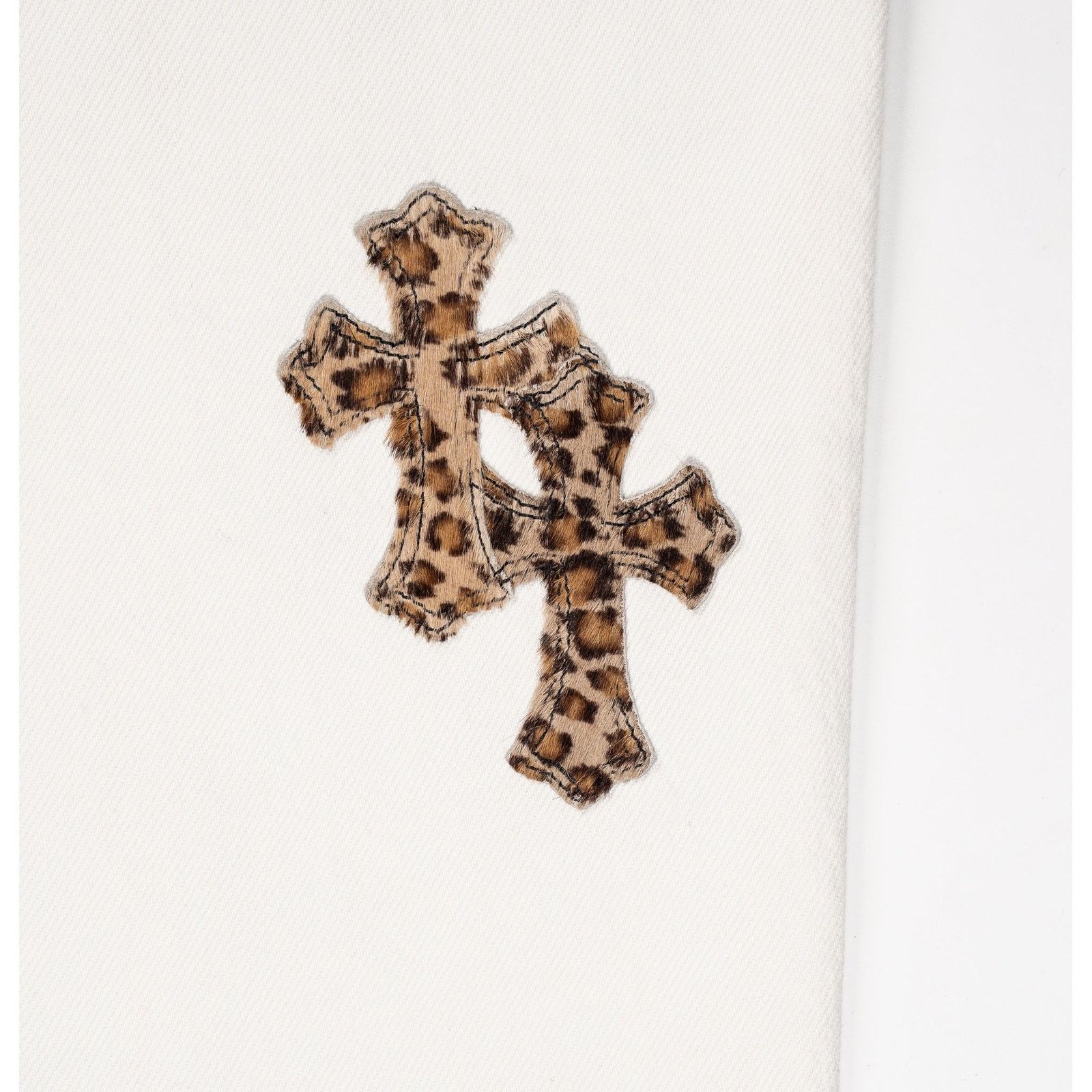 Chrome Hearts Levi's 501 Leopard Cross Patch White Jeans Size US 36 / EU 52 - 9 Thumbnail