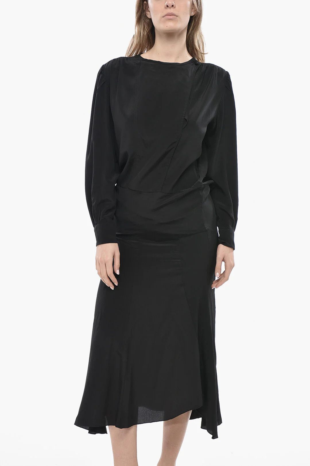 Isabel Marant og1mm0326 Silk Blouse in Black Size XS / US 0-2 / IT 36-38 - 4 Thumbnail