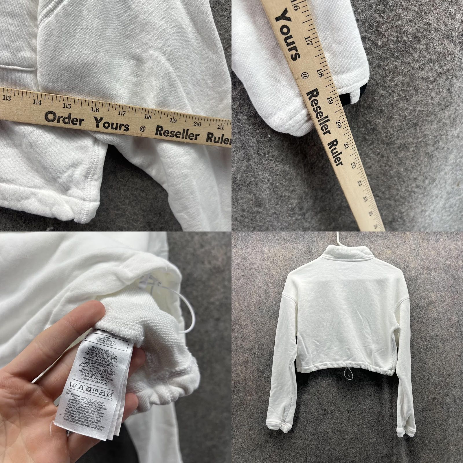 Adidas Adidas Sweater Women Small Trefoil White Cropped Half Zip Pullover Knit Sweatshirt Fleece Size S / US 4 / IT 40 - 8 Thumbnail