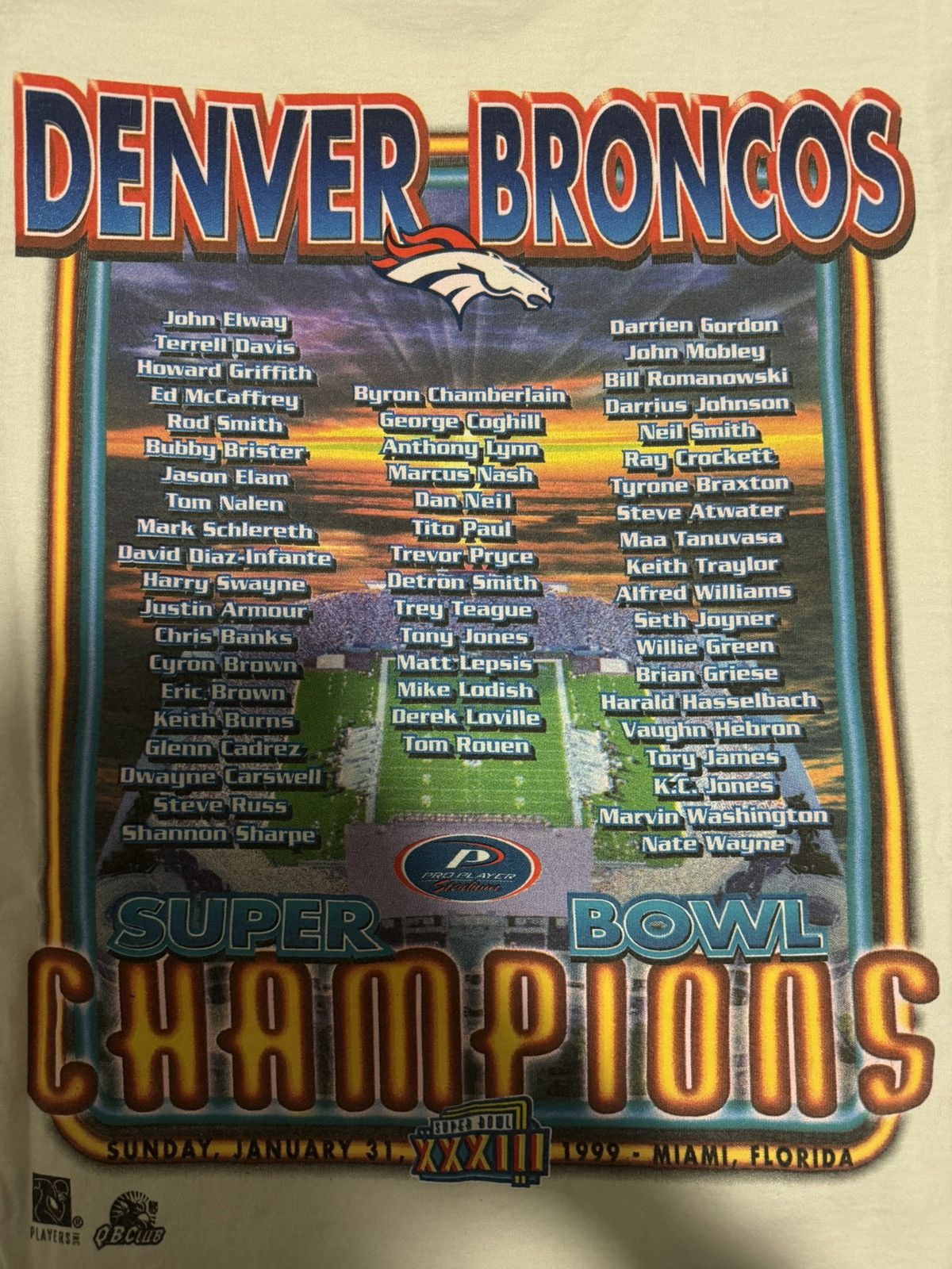 NFL × Pro Player × Vintage Vintage 1999 Denver Broncos Super Bowl tee Size US L / EU 52-54 / 3 - 6 Thumbnail