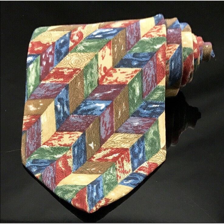 Arrow Structure Men's tie Patchwork Arrow in Fall / Autumn colors Size ONE SIZE - 2 Thumbnail