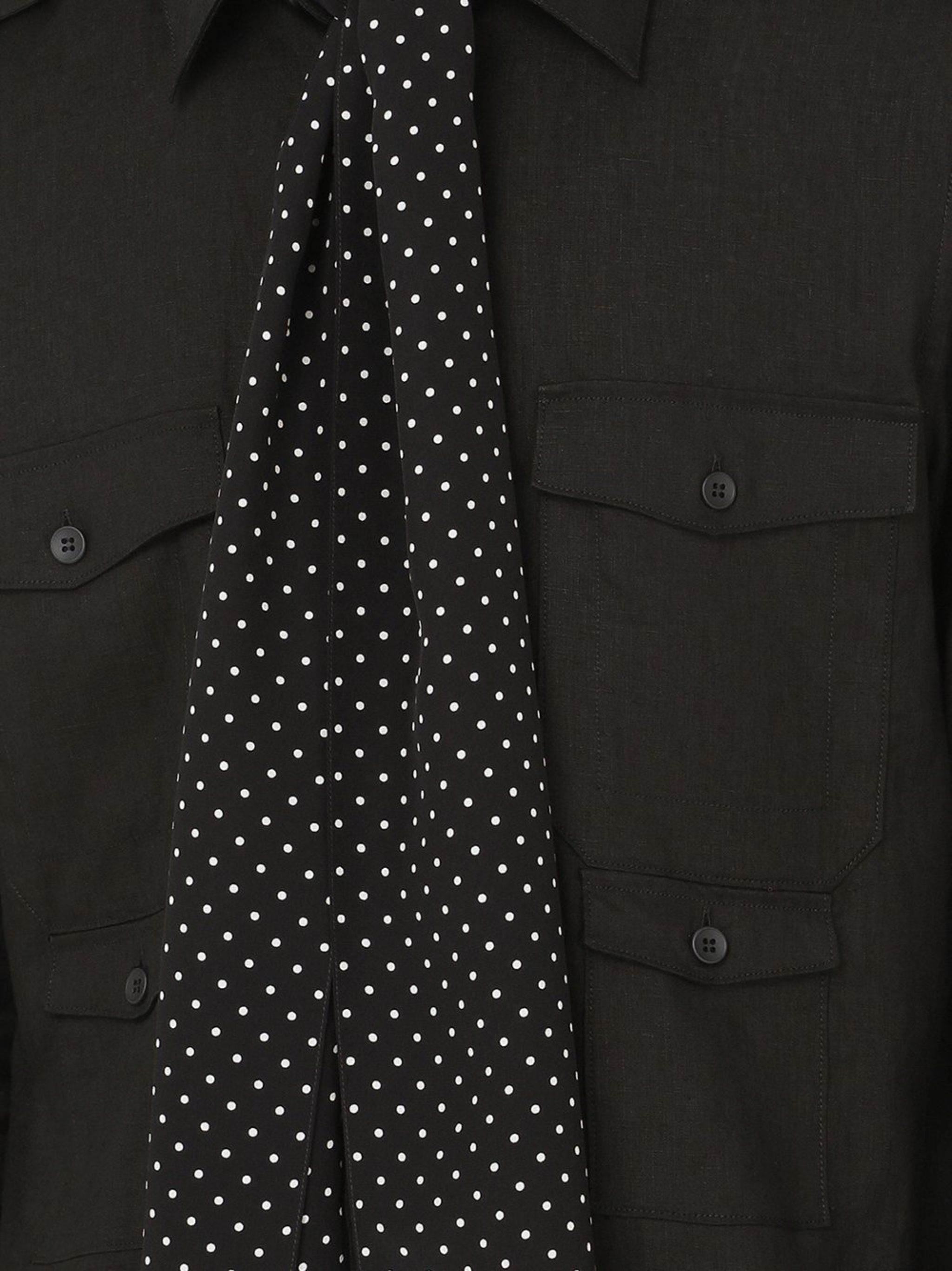 Dolce & Gabbana o1y0125 Linen Shirt in Black Size US M / EU 48-50 / 2 - 4 Thumbnail