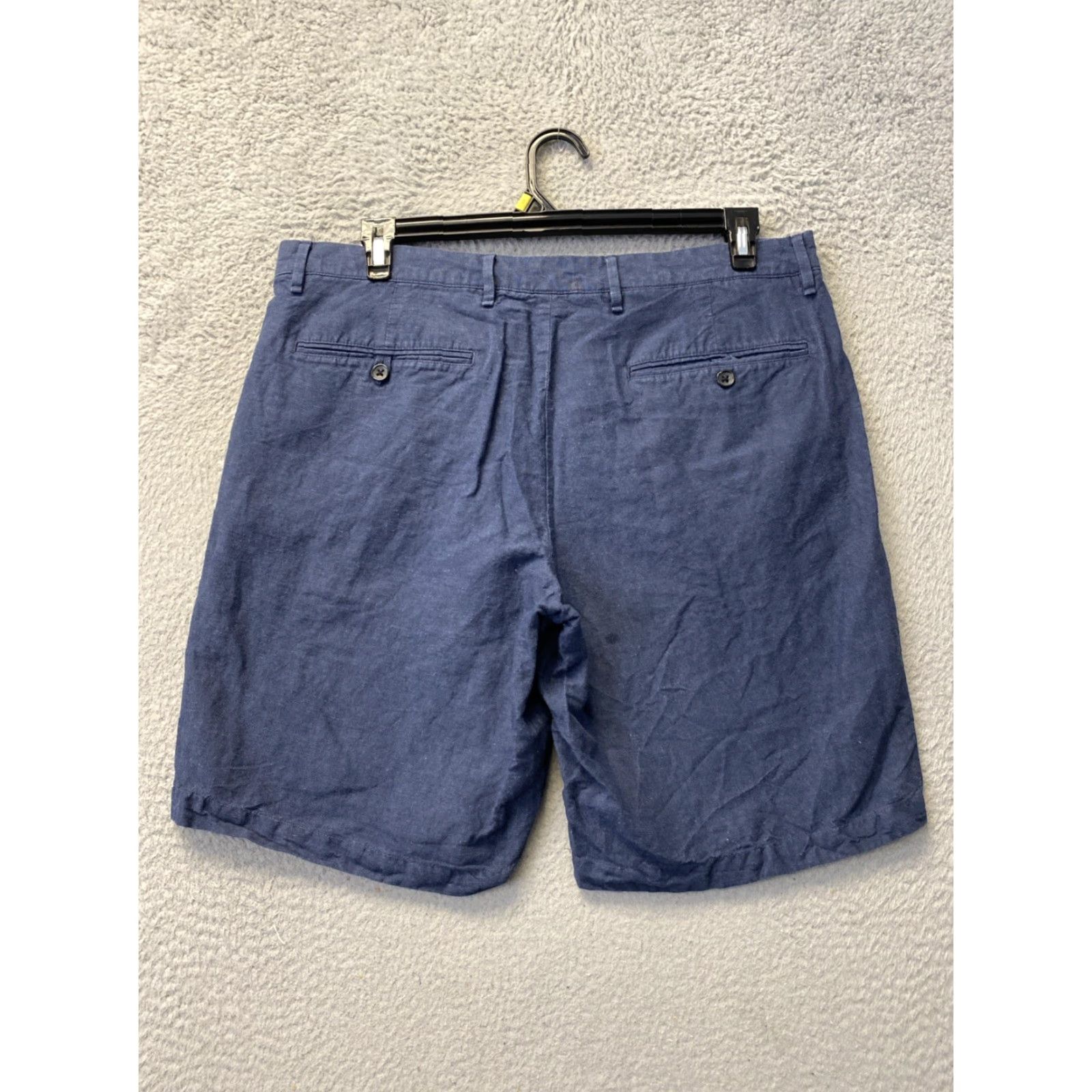 Gap GAP Men's Flat Front Navy Shorts Size 36 Linen Blend Adult /129-29 Size US 36 / EU 52 - 3 Thumbnail