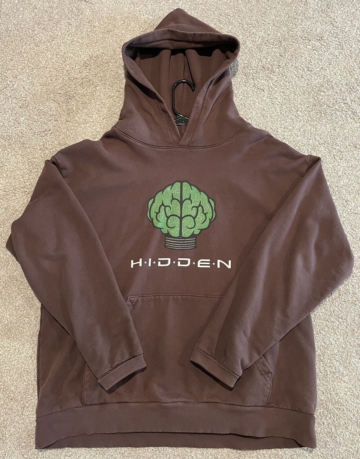 image of Hidden Ny X N.e.r.d Light Bulb Hoodie Brown, Men's (Size XL)