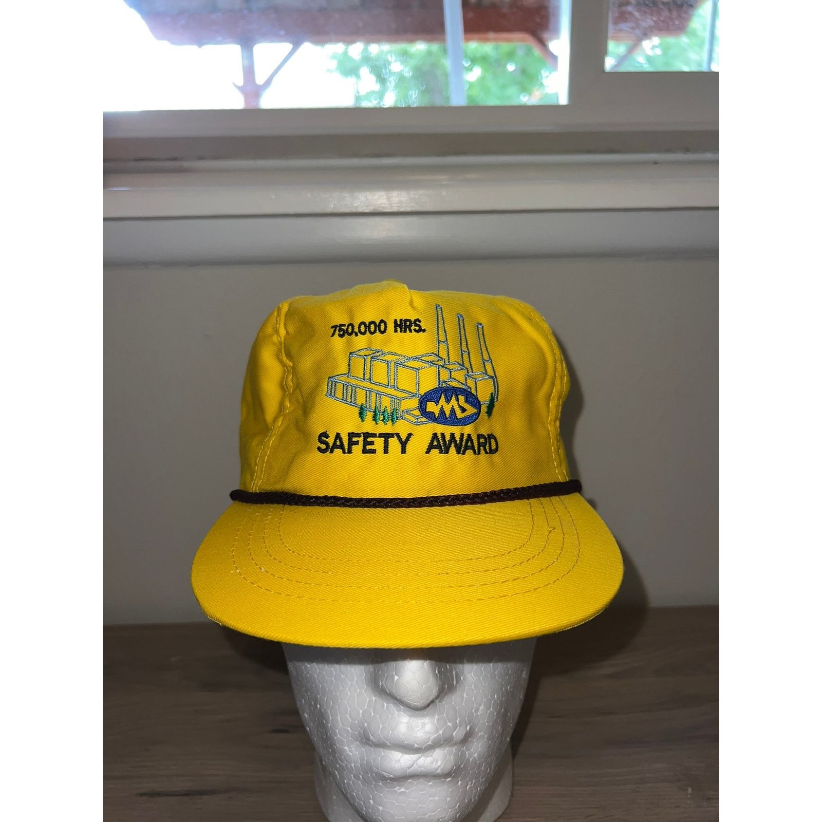 Vintage 1980s 90s Vintage Safety Award 750,000 Hours Hat Headwear OS Size ONE SIZE - 1 Thumbnail
