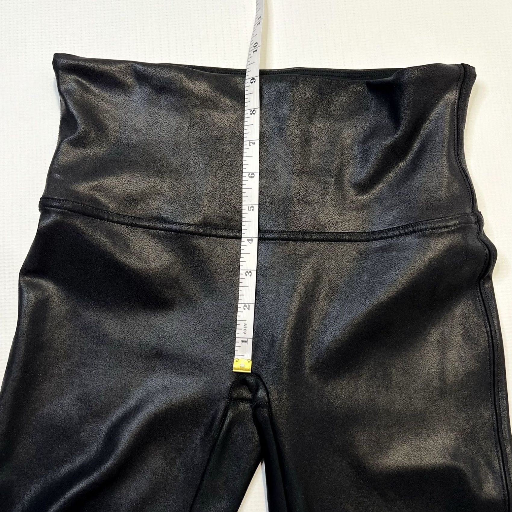 Spanx SPANX Faux Leather Leggings Women's Black Shiny Shaping Pants Large L Size 36" / US 14 / IT 50 - 4 Thumbnail