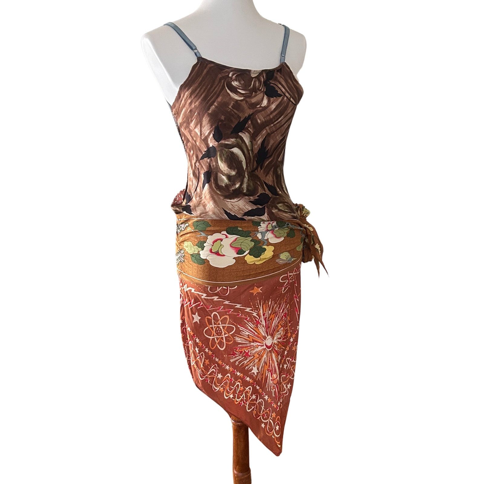 Vintage Y2K Vintage Mixed Scarf Tunic with Met Museum Silk Sash Size S / US 4 / IT 40 - 5 Thumbnail