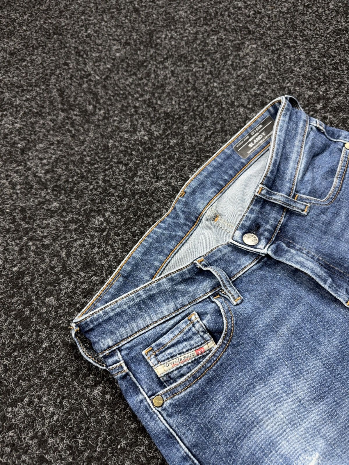 Diesel 00s Y2K Diesel Luxury Slandy Super Skinny Dark Wash Jeans Size 29" - 8 Thumbnail