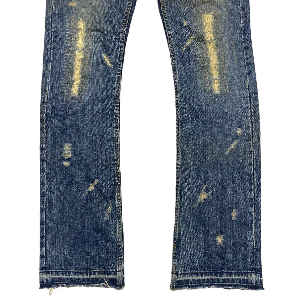 Japanese Brand Hiromichi Nakano Distressed Denim Flare Jeans Size US 30 / EU 46 - 7 Thumbnail