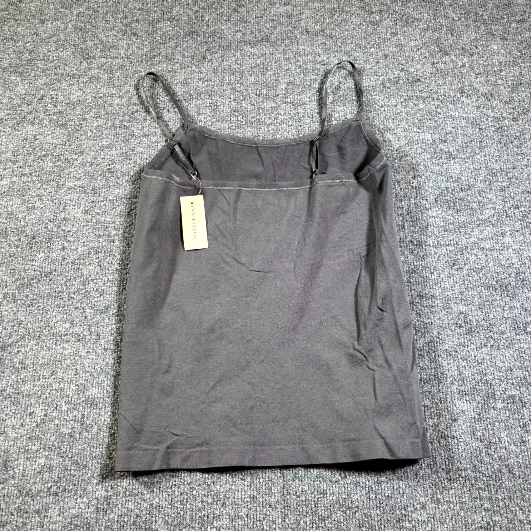Ann Taylor Ann Taylor Tank Womens Small Gray Stretch Spaghetti Strap Scoop Neck Cami NWT Size S / US 4 / IT 40 - 2 Thumbnail