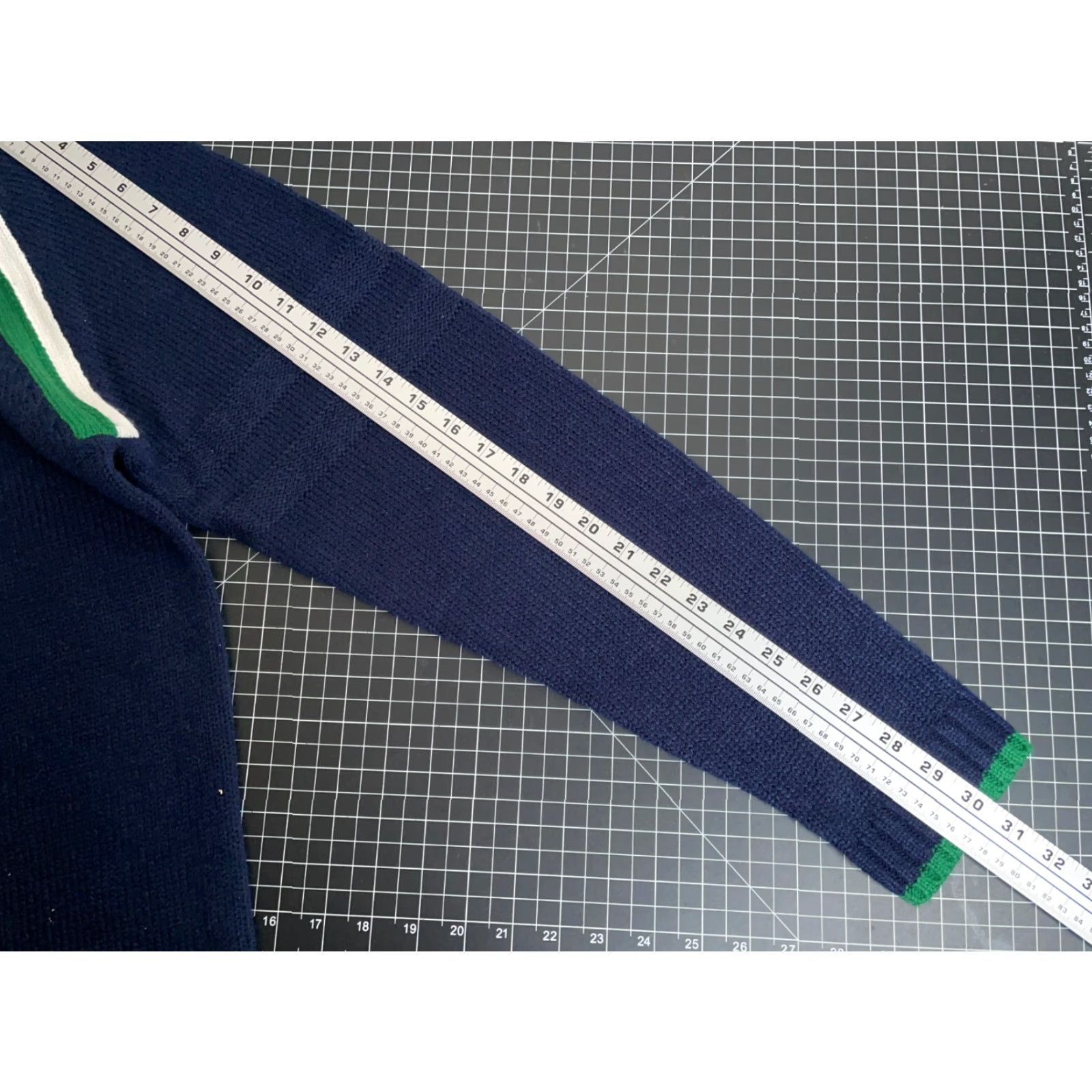 Vintage VINTAGE Ferruche Y2K Sweater Men Large Casual Chunky-Knit Crew Neck 90s Retro Dark Blue Green Emery Skater Emo Size US L / EU 52-54 / 3 - 7 Thumbnail