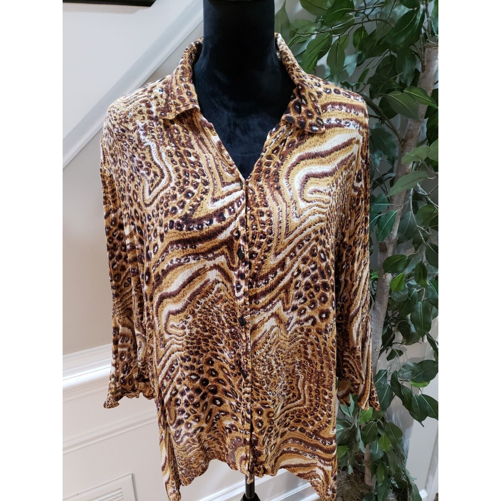 Other MPH Collection Collared Long Sleeve Button Down Shirt 2X Size XXL / US 16-18 / IT 52-54 - 5 Thumbnail