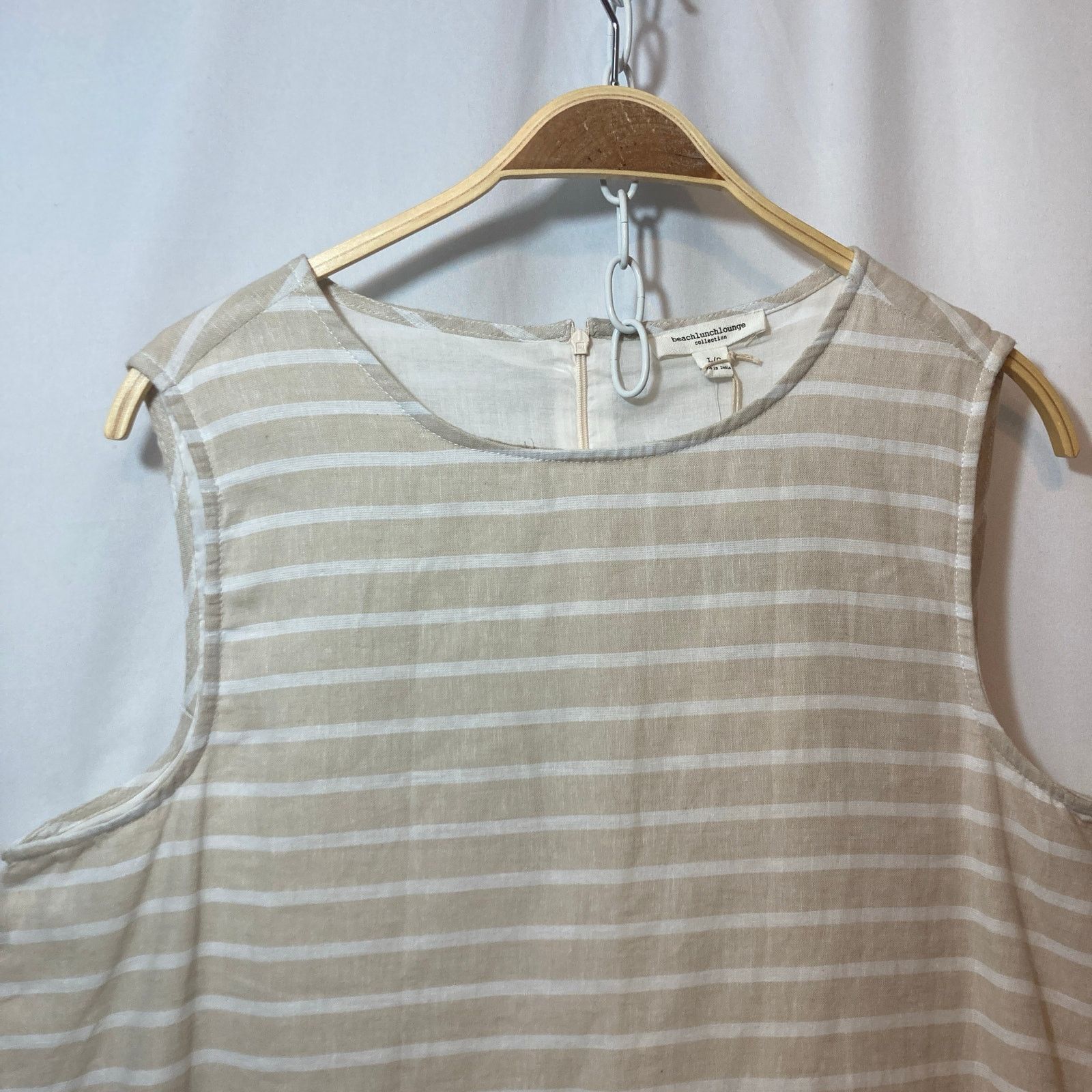 NWT BeachLunchLounge Linen Blend Tan White Stripes Dress -  www.skelectricalsolution.com