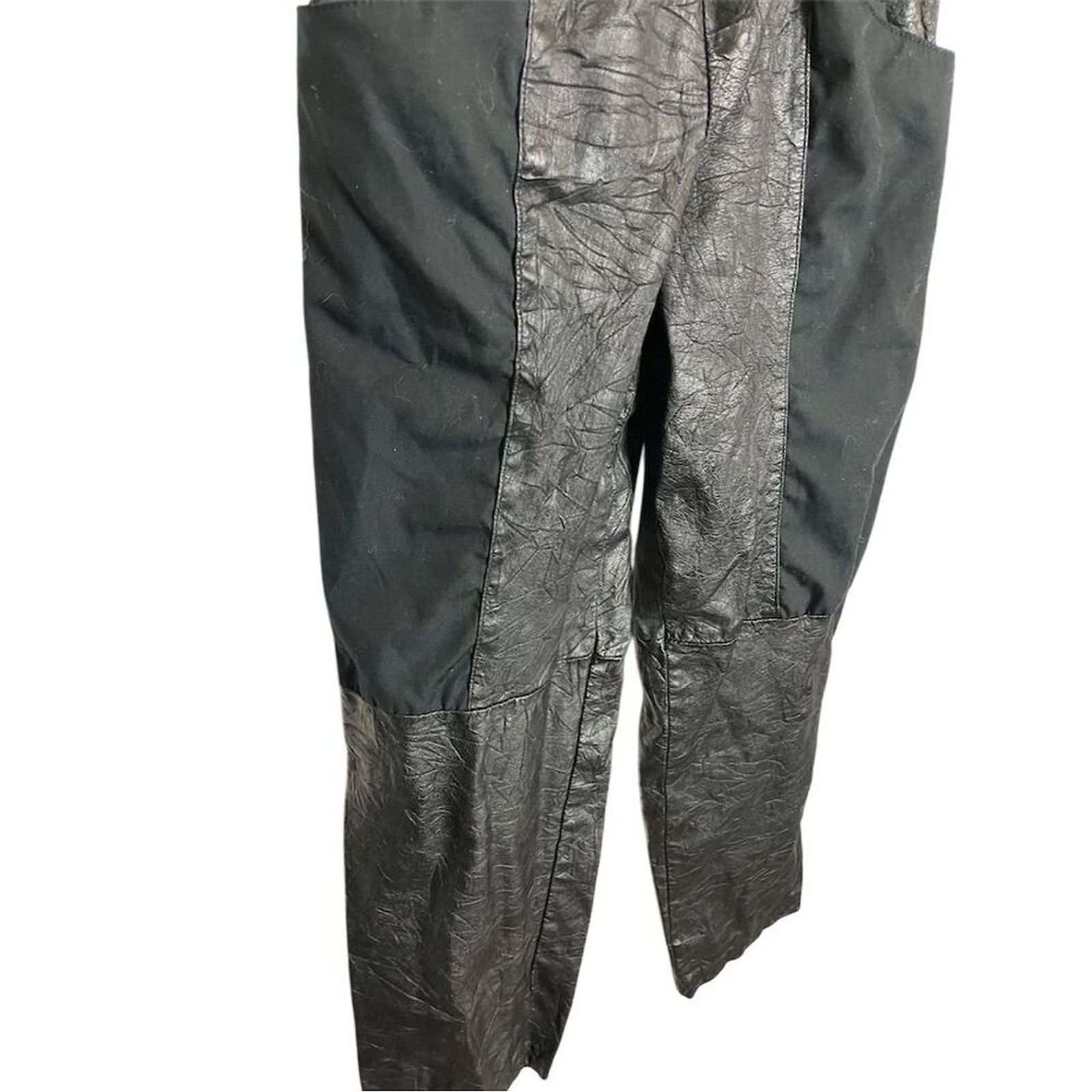 Vintage Vintage Peorgee Sport SallyB Women's Black Leather Pants XS Size 23" - 4 Thumbnail