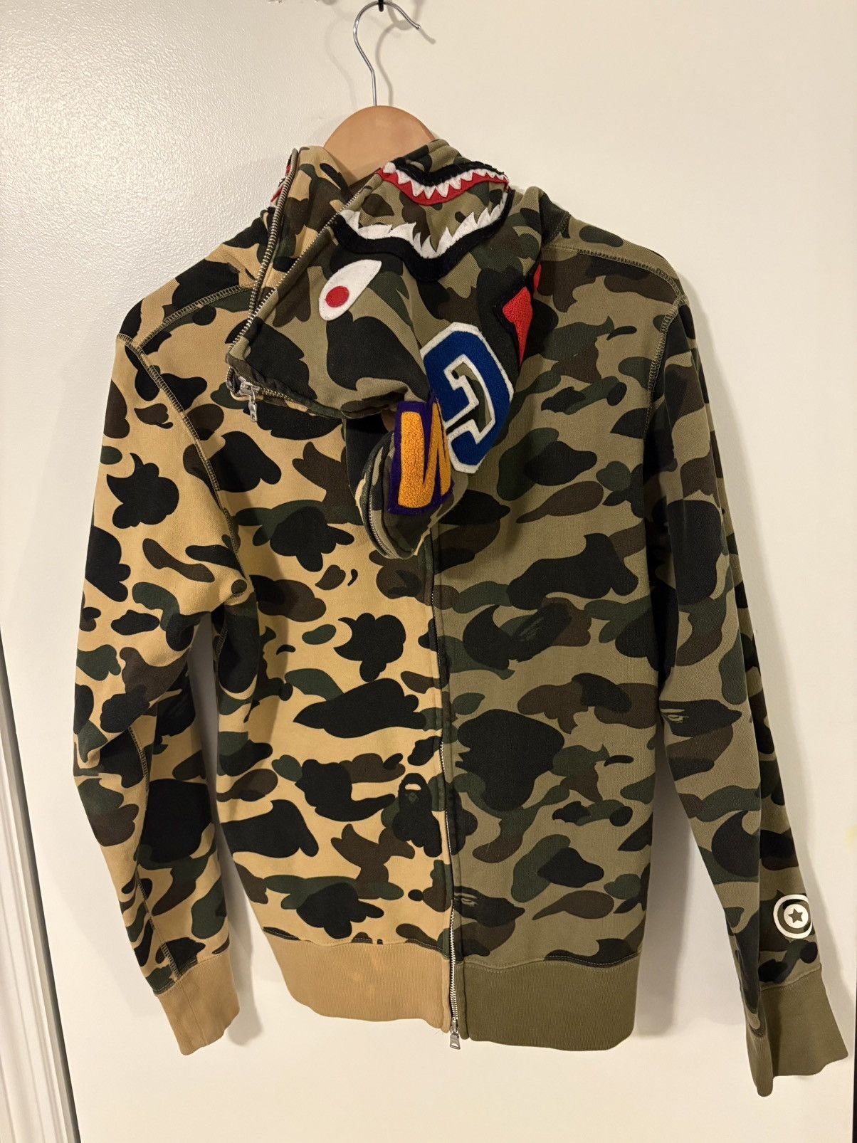 Bape × Neighborhood BAPE X NBHD TRIAL CAMO TWO FACE HALF ZIP
