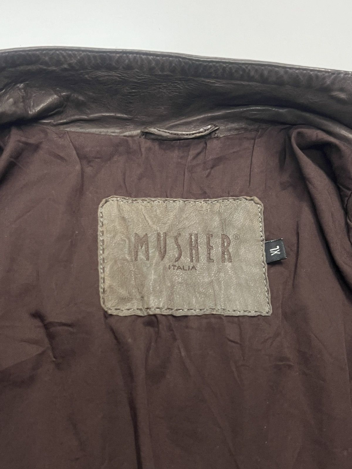 Other MUSHER ITALIA LEATHER JACKET MADE IN ITALY Size US XL / EU 56 / 4 - 6 Thumbnail