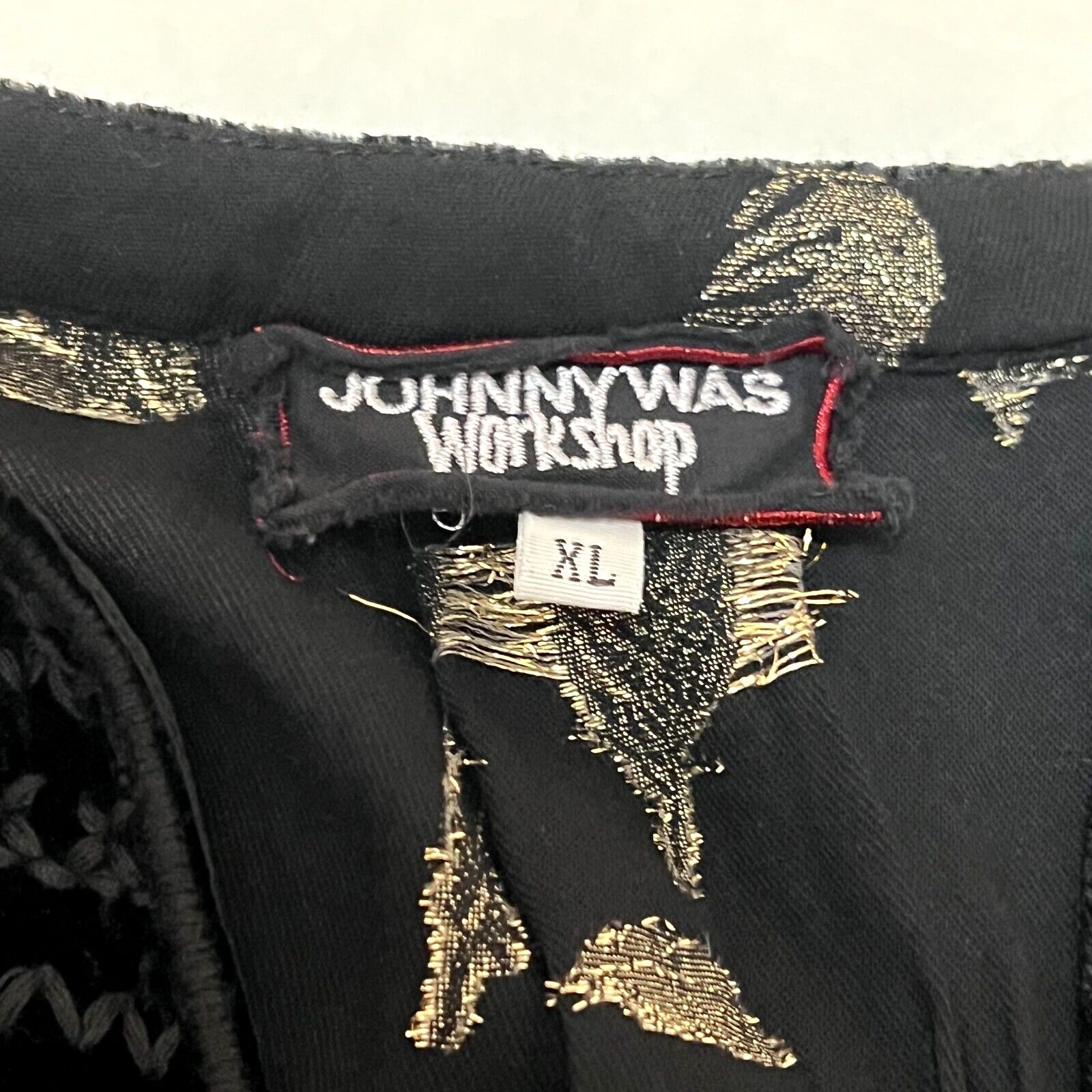 Johnny Was JOHNNY WAS WORKSHOP SZ XL BLACK GOLD FEATHER BELL SLEEVE Size XL / US 12-14 / IT 48-50 - 8 Thumbnail