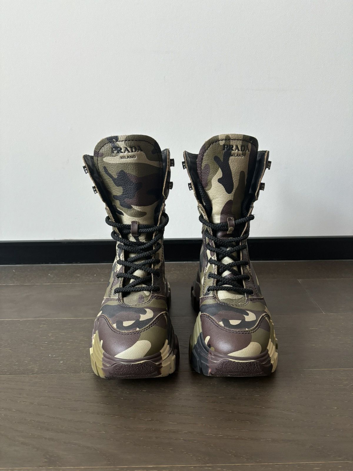 Prada Prada camo trainer boots Grailed