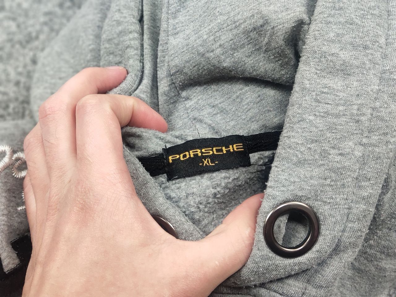 Vintage Vintage Porsche Polo Team La martina Logo Gray Hoodie Y2K Size US L / EU 52-54 / 3 - 14 Thumbnail
