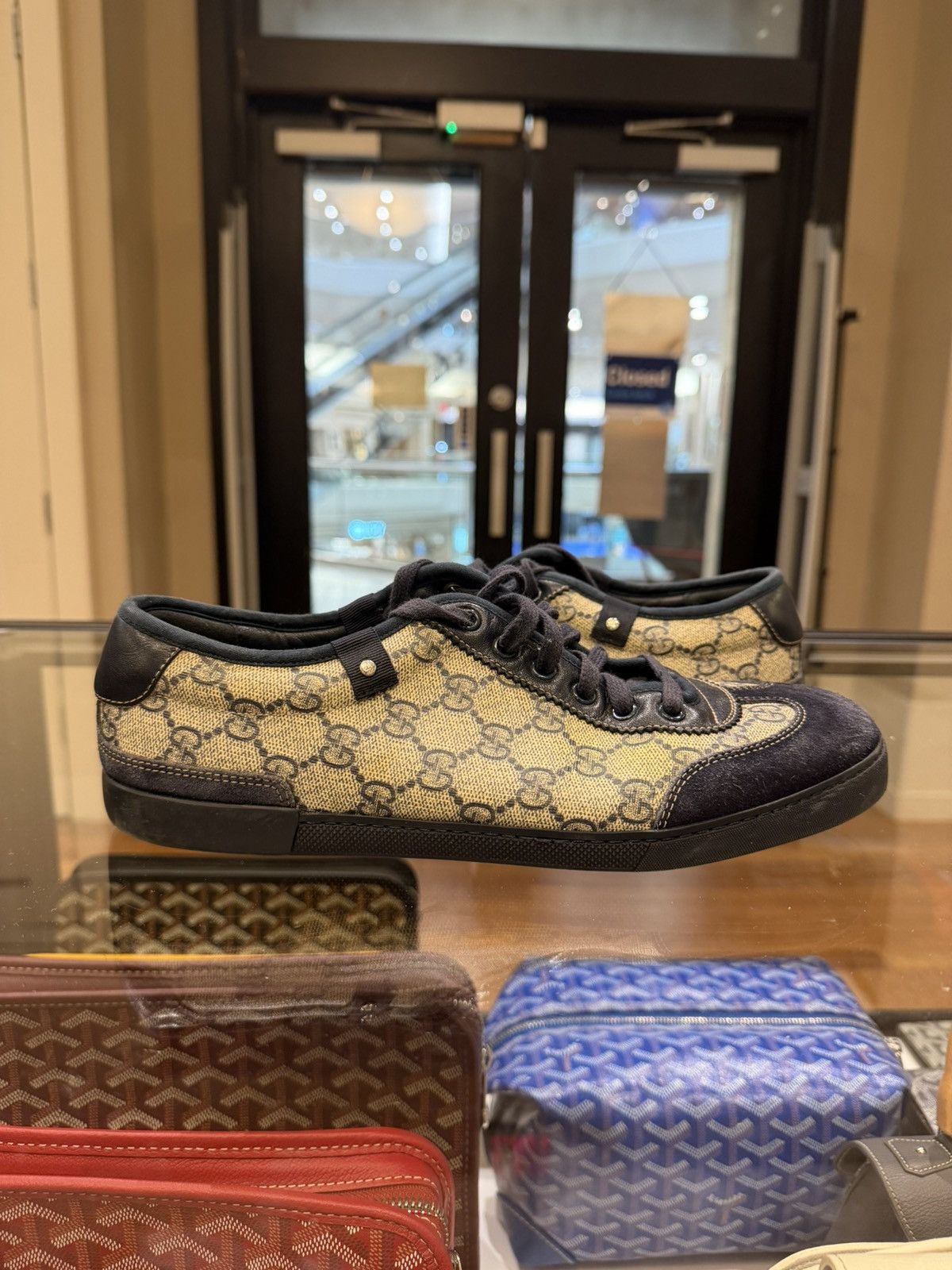Gucci Gucci Suede GG Supreme Canvas Sneaker Blue Size US 7.5 / EU 40-41 - 1 Thumbnail
