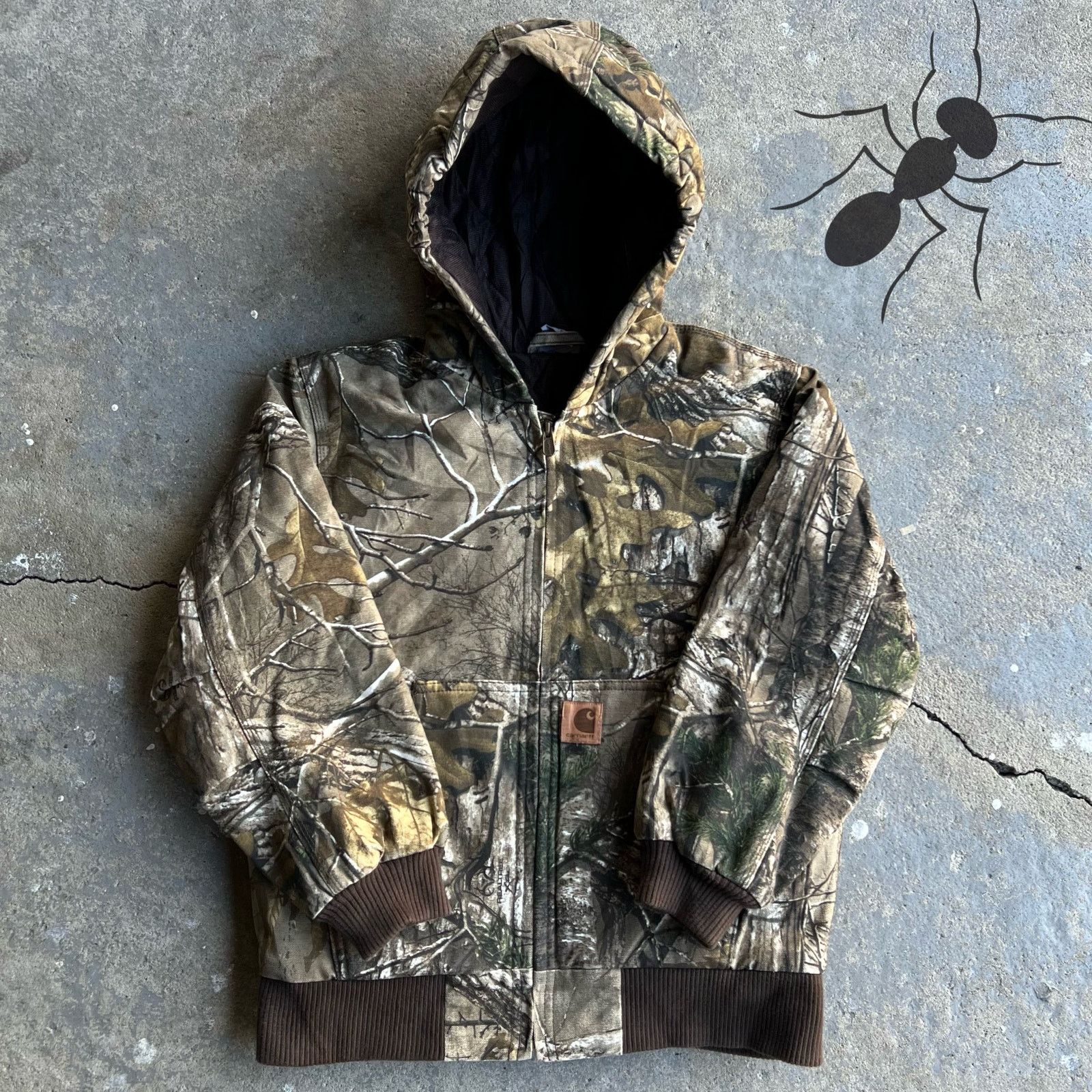 Vintage YOUTH y2k Realtree Camo carhartt hooded work jacket