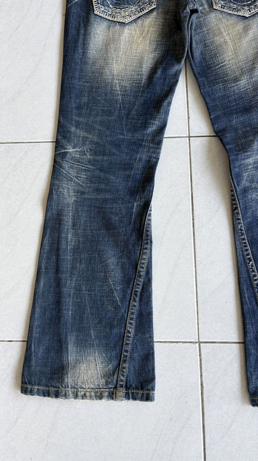 Other Korean Lolita Flared Jeans Streetwear Distressed Denim Size US 33 - 13 Thumbnail