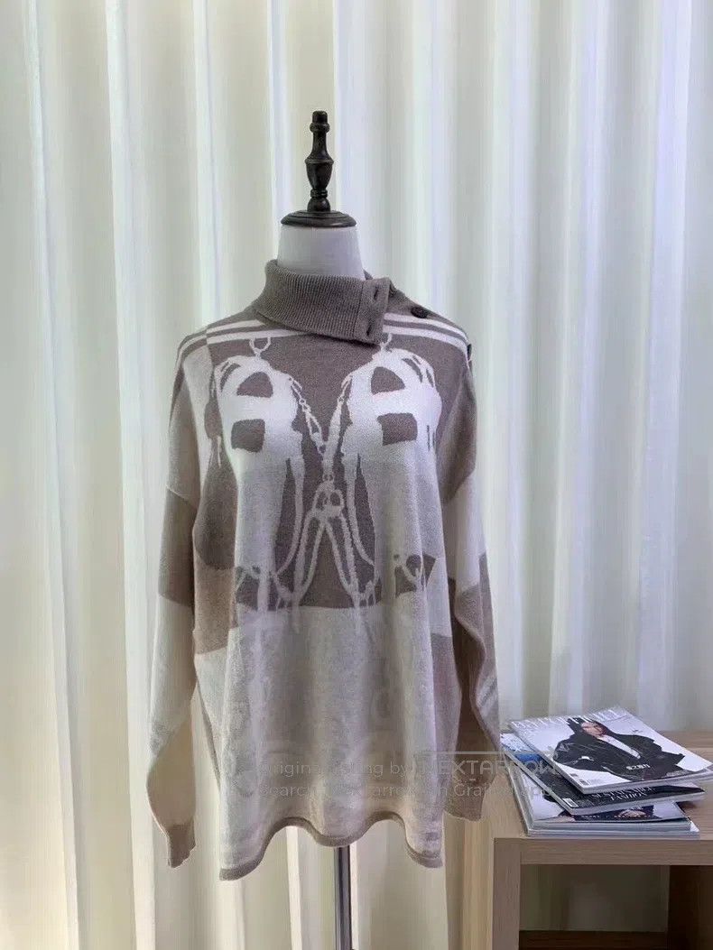 Hermes Hermes Cashmere High-Neck Color-Blocked Top Size XS / US 0-2 / IT 36-38 - 3 Thumbnail