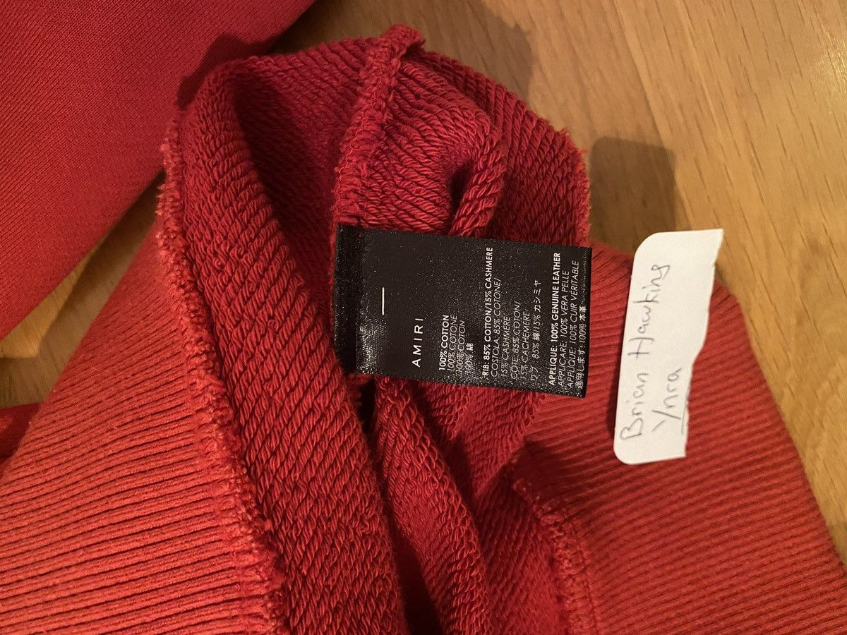 Amiri Amiri Leather-Accented Varsity Pullover Hoodie Size US XL / EU 56 / 4 - 10 Thumbnail