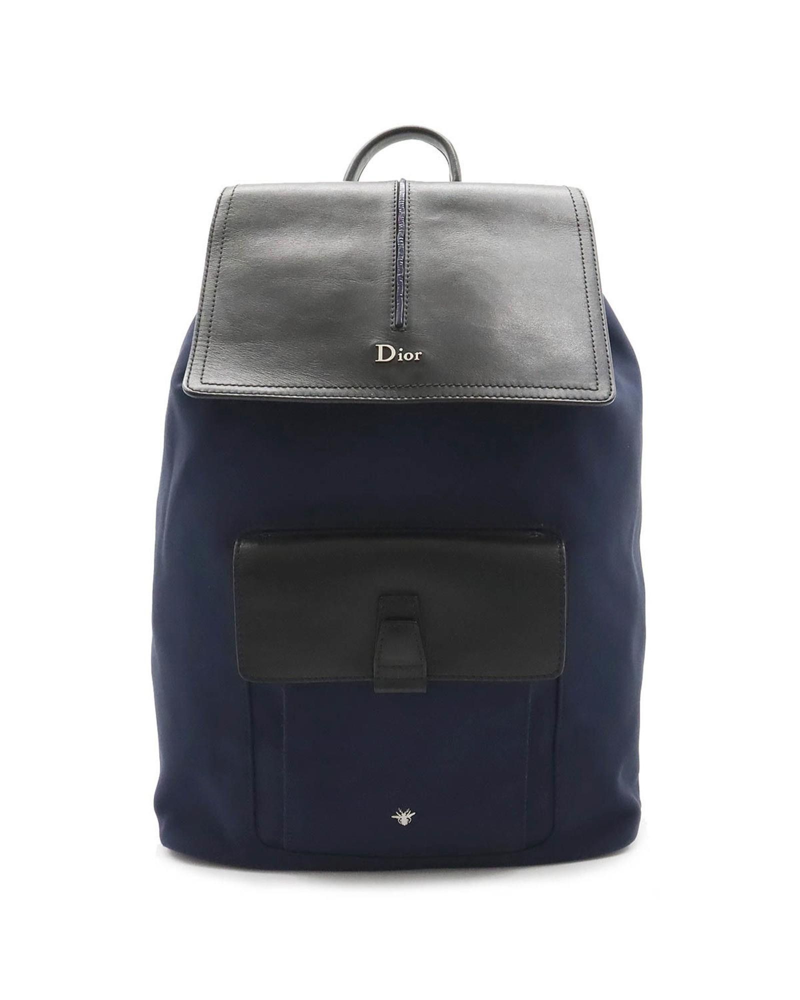 image of Dior Navy Black Nylon Backpack, Women's