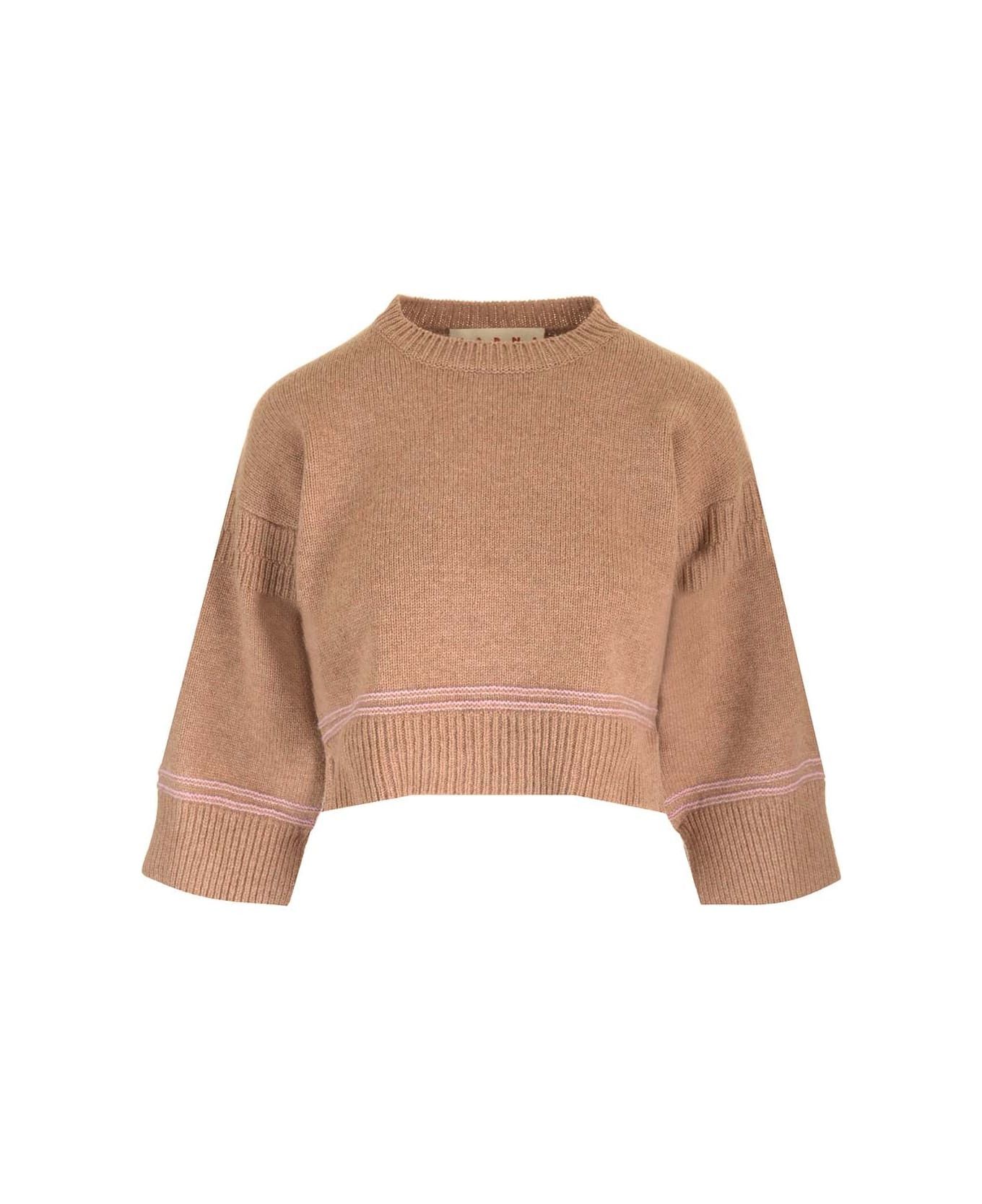 Marni o1y1125 Crewneck Sweater in Brown/Pink Size M / US 6-8 / IT 42-44 - 1 Thumbnail